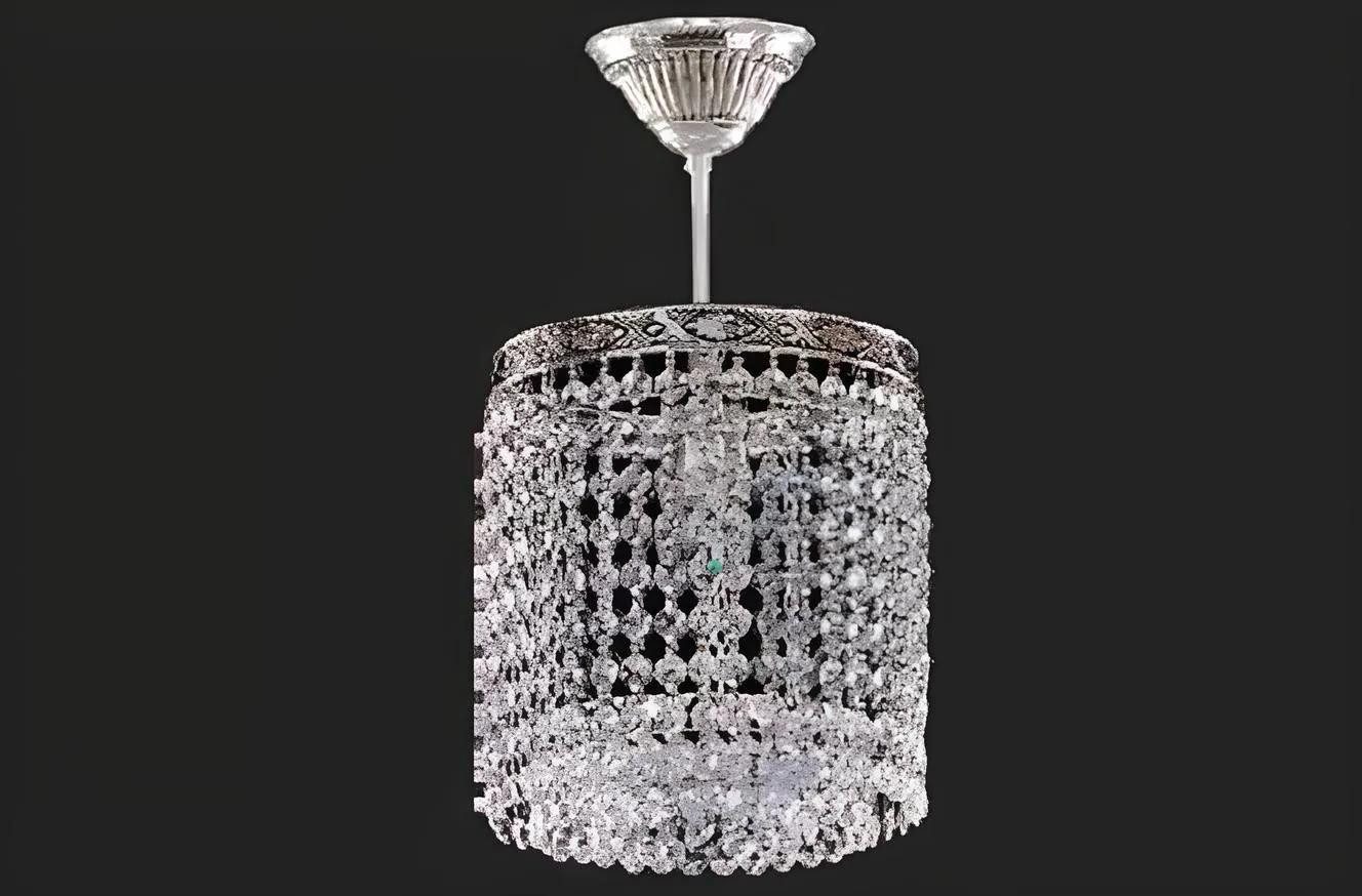Xlmoebel Kronleuchter Kristall-Deckenstrahler in Silber mit zeitgenössischem Design, Keine Funktionen, Hergestellt in Europa