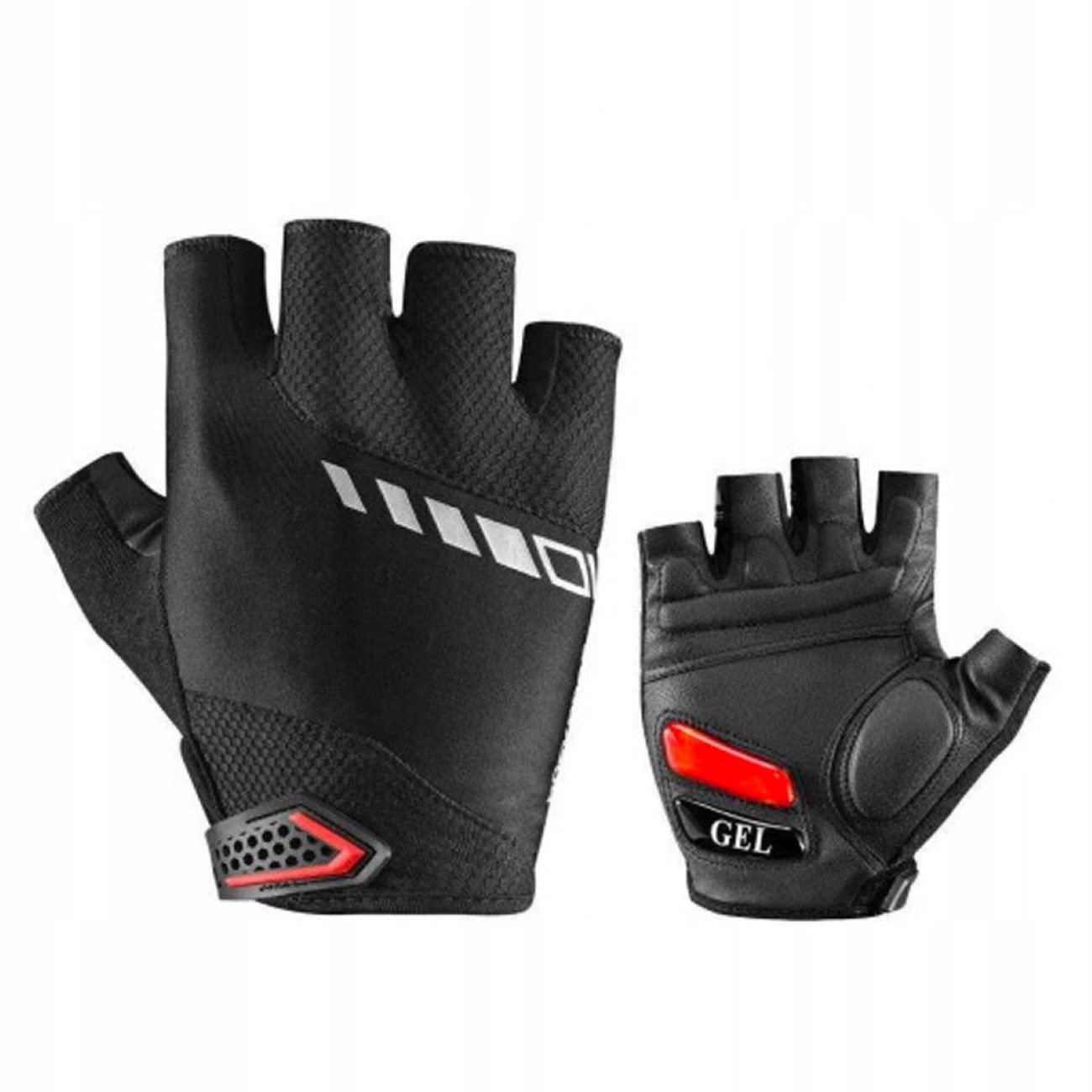 ROCKBROS Fahrradhandschuhe mit Gel-Einsätzen Sporthandschuhe Schwarz aus Polyester