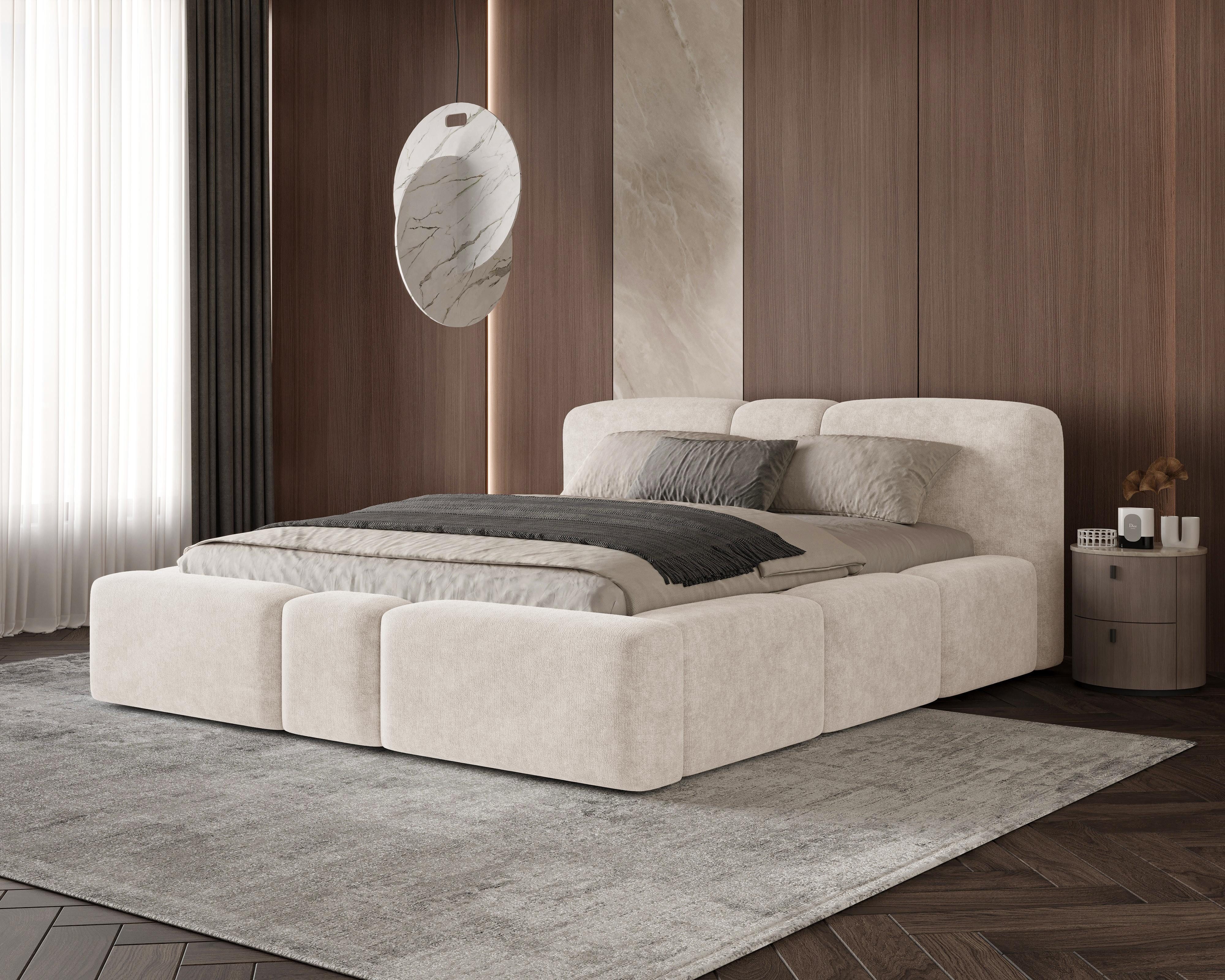 Chilly Möbel Polsterbett Designer Doppelbett mit XXL Bettkasten & Lattenrost (Boxbett ohne Matratze Metallrahmen 13 Farben, 1-tlg., 140x200 160x200 180x200 200x200cm), Gasdruckfeder Kopfteil Stauraum Doppelbett