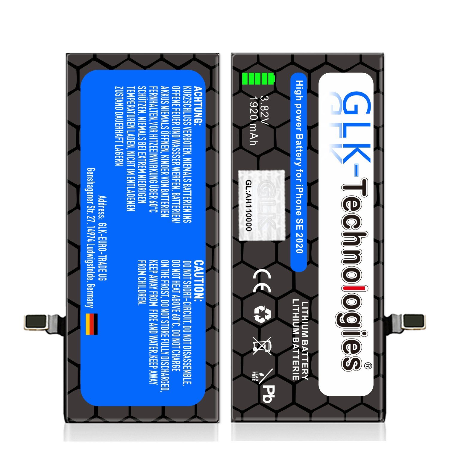 GLK-Technologies GLK für iPhone (2020) SE Handy-Akku A2296 A2312 SET 2 Ohne APN Battery