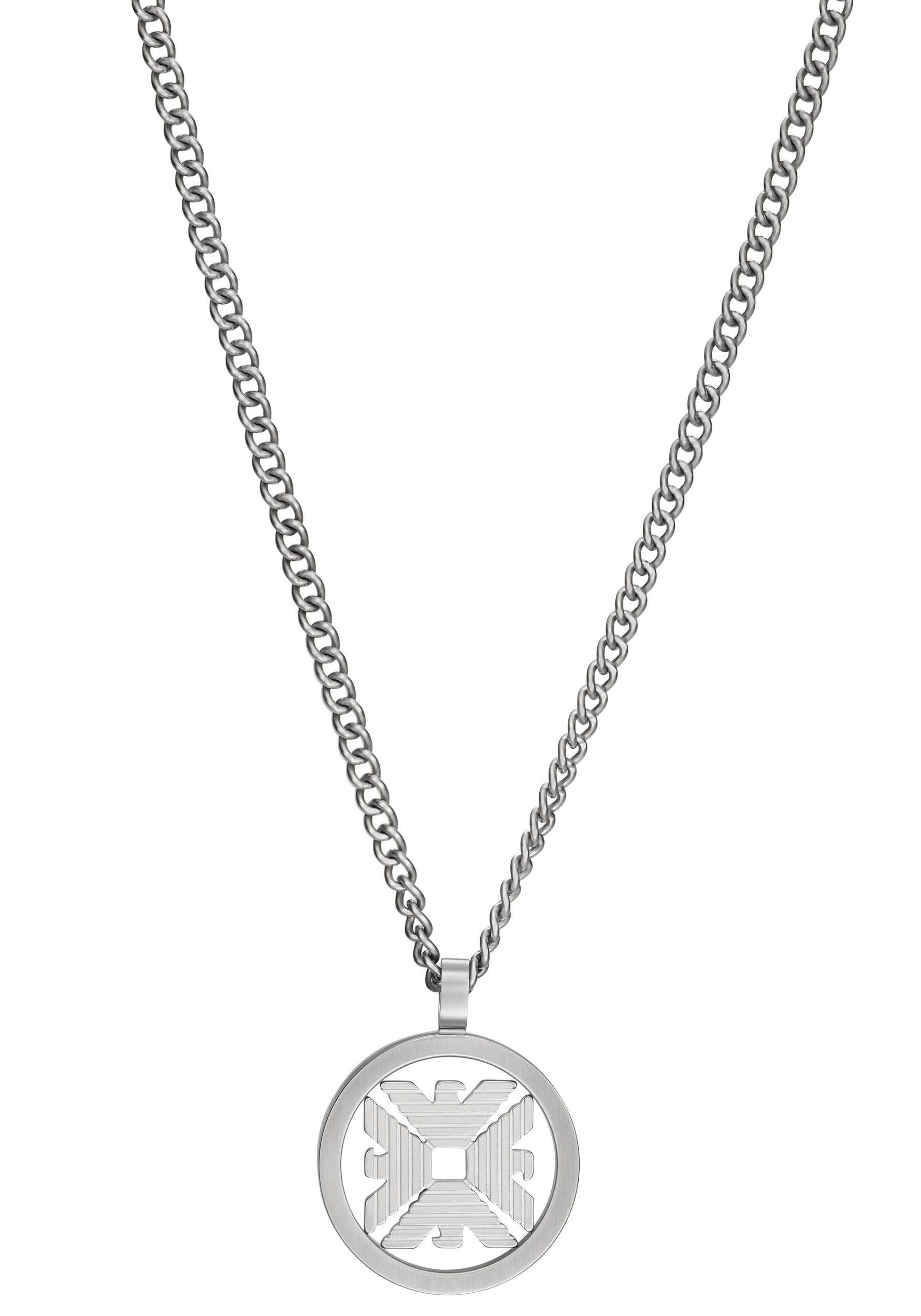 Kette mit Anhänger Schmuck Geschenk Edelstahl Halskette KREIS RUND LOGO