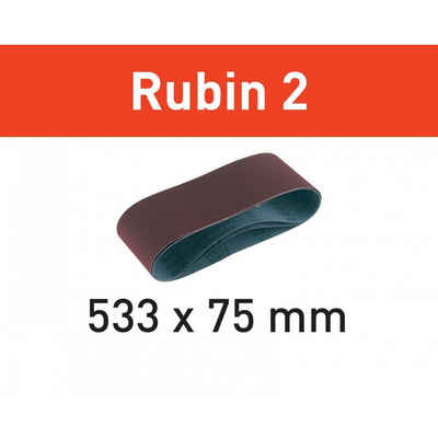 FESTOOL Schleifpapier Schleifband L533X 75-P80 RU2/10 Rubin 2 (499157), 10 Stück