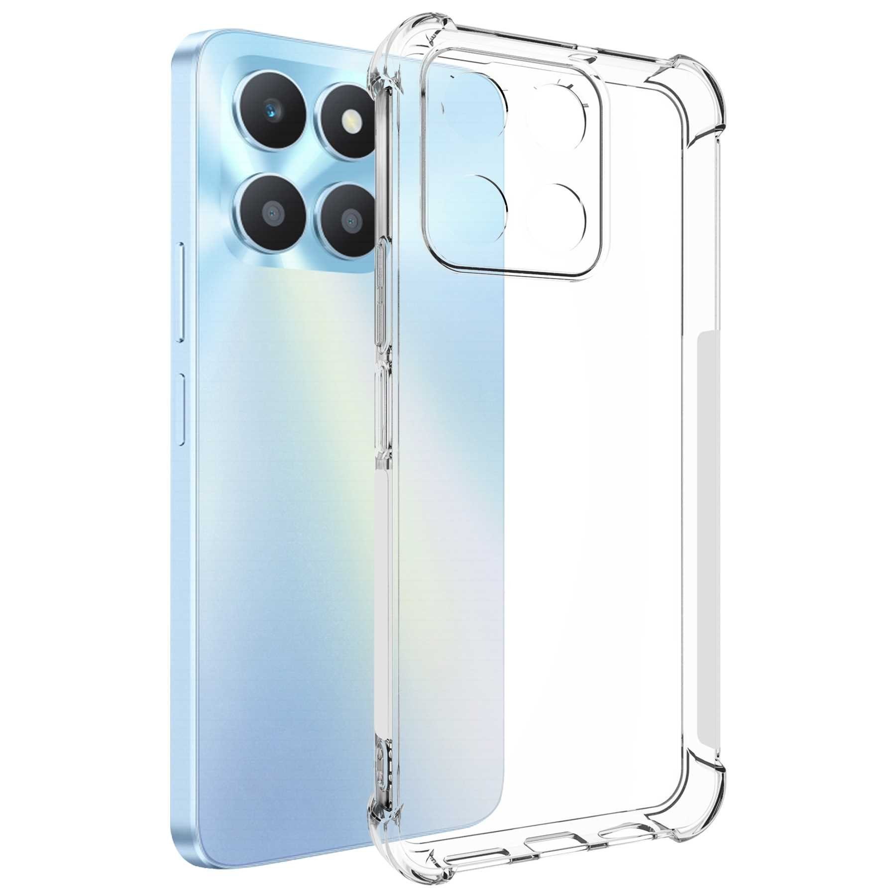 mtb more energy Smartphone-Hülle Clear Armor Case für Honor X6a (WDY-LX1, 6.56), Transparente TPU Schutzhülle Case Backcover mit Anti-Shock Verstärkung