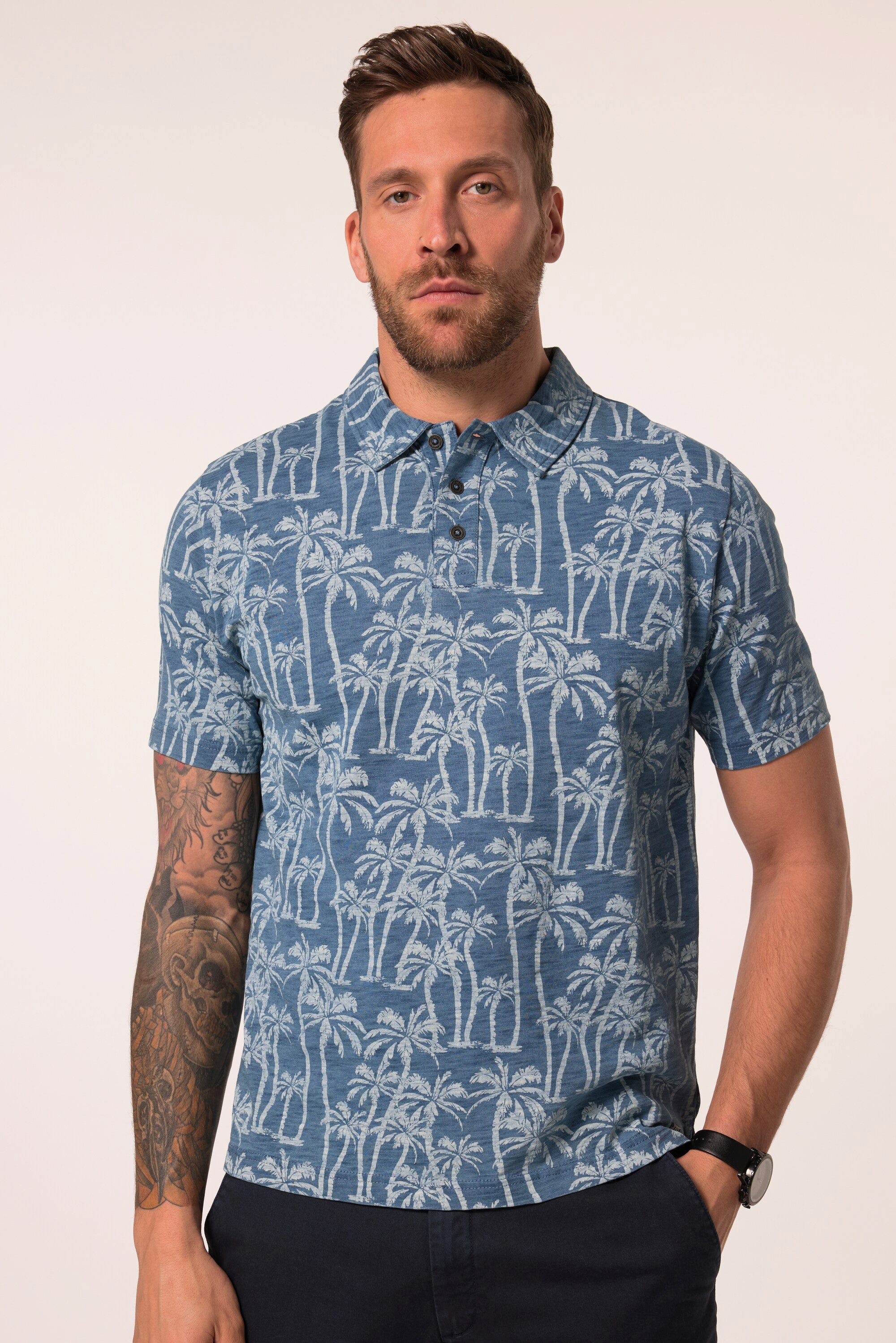 JP1880 Poloshirt Poloshirt Halbarm Alloverprint Vintage Look günstig online kaufen
