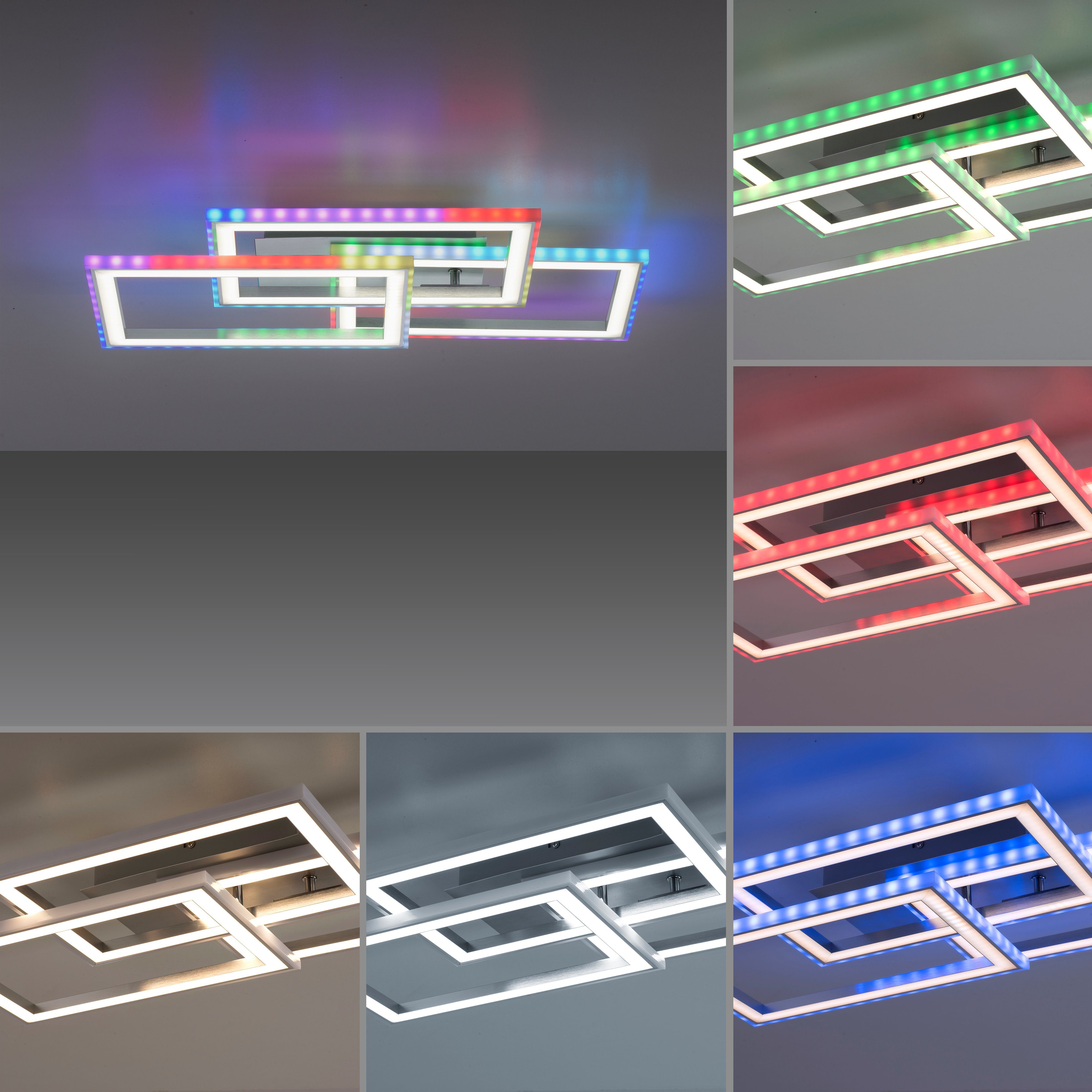 - dimmbar Leuchten RGB-Rainbow, CCT - Deckenleuchte LED, Infrarot Fernbedienung, warmweiß Direkt fest LED inkl., integriert, FELIX60, über kaltweiß,