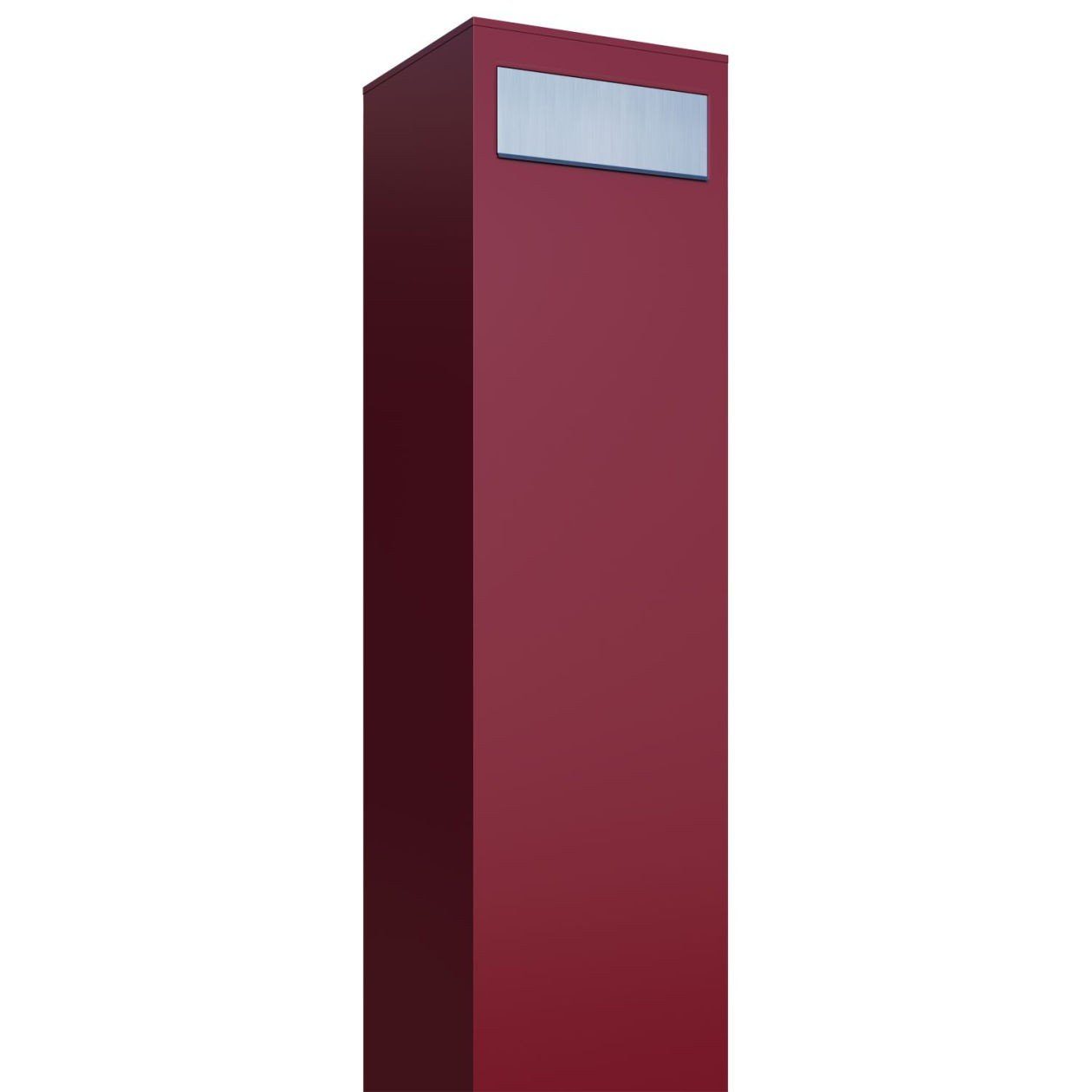 Bravios Briefkasten Standbriefkasten Monolith Rot mit Edelstahlklappe