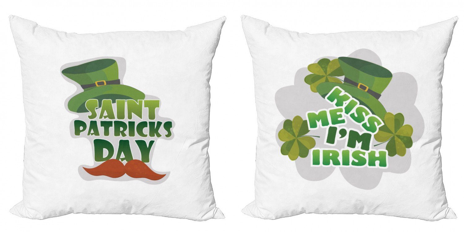 Kissenbezüge Modern Accent Doppelseitiger Digitaldruck, Abakuhaus (2 Stück), St Patrick Tag Küss mich, Ich bin irisch
