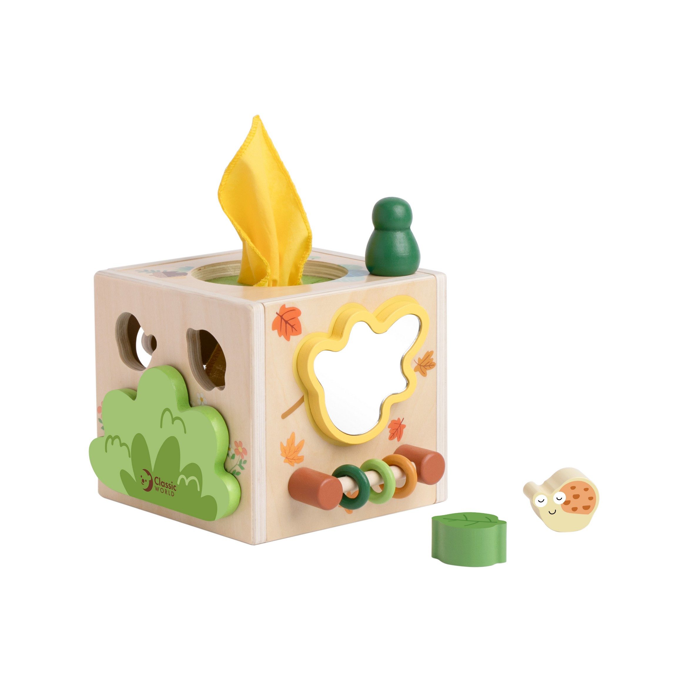 Classic World Steckspielzeug Classic World - Steckwürfel Garten - 17,5x15,3x12,5 cm - 18M+