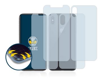 BROTECT Full-Screen Schutzfolie für Apple iPhone Xs (Display+Rückseite), Displayschutzfolie, 2 Stück, 3D Curved klar