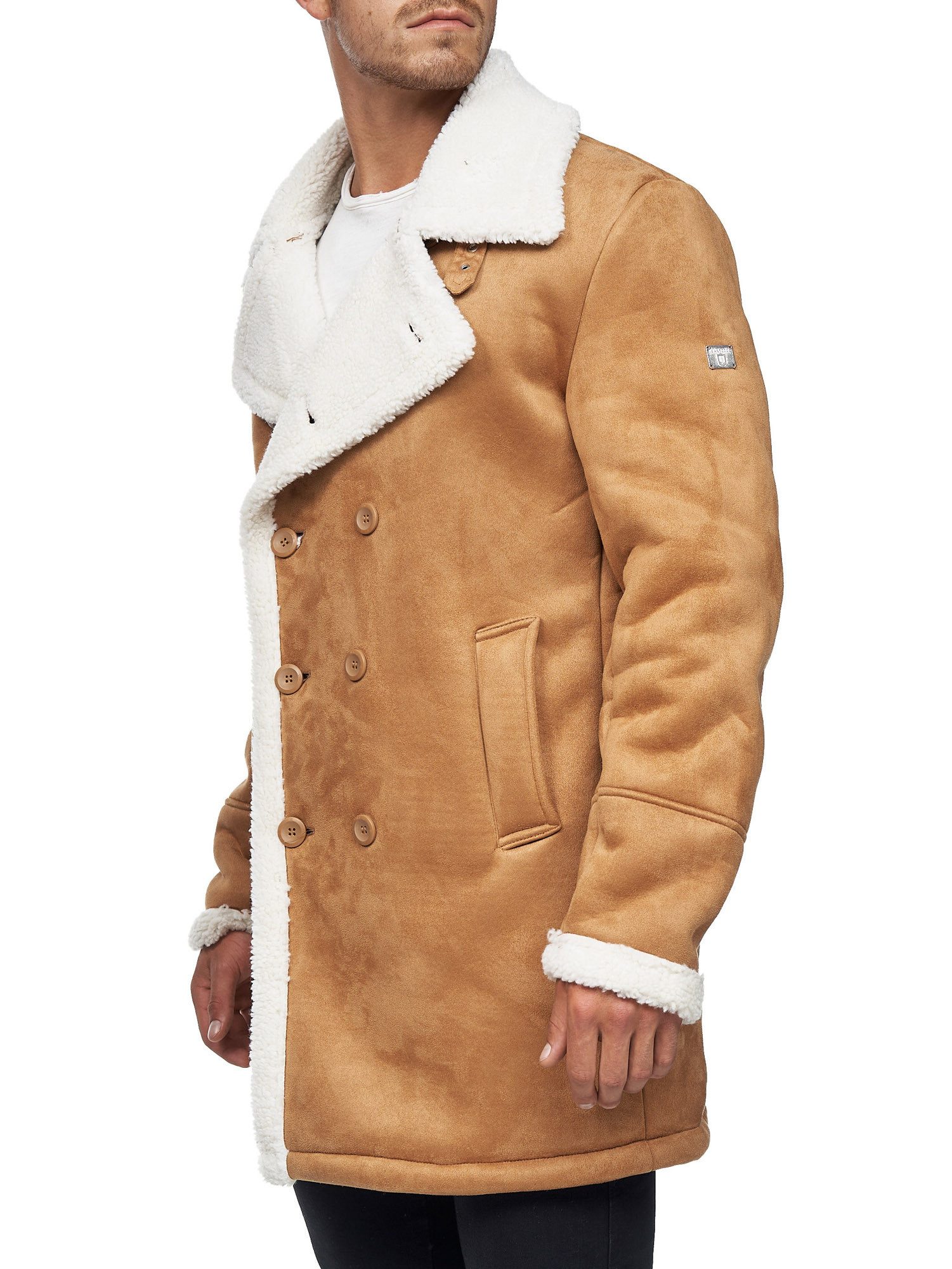 Indicode Wintermantel Herren Barlow Mantel Winter Herrenmantel mit kuscheligem Innenfutter