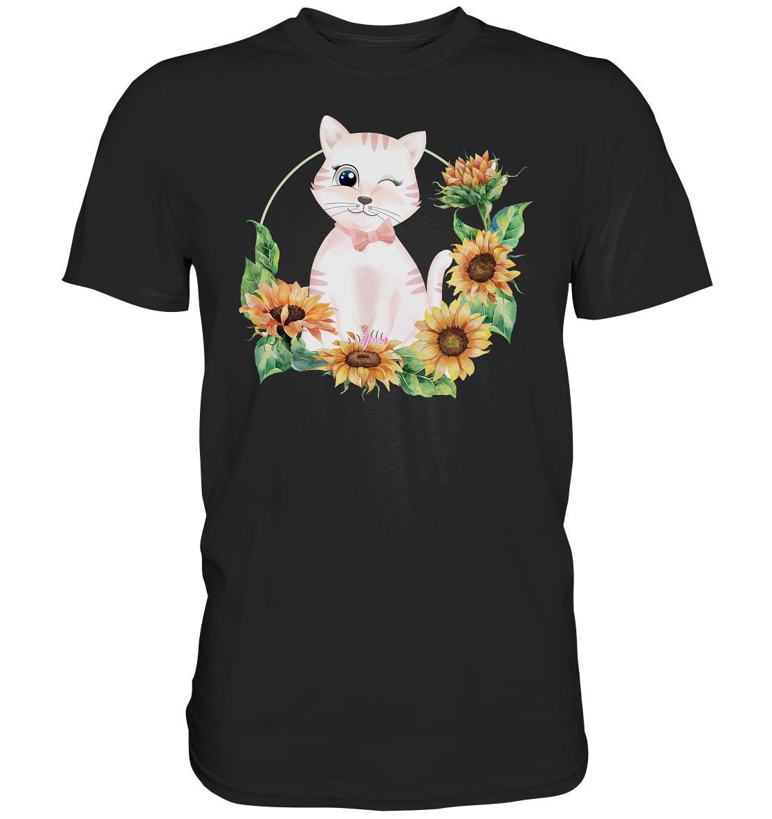 T-Shirt Katze Sonnenblumen Shirt Gärtner Kätzchen Garten Geschenk