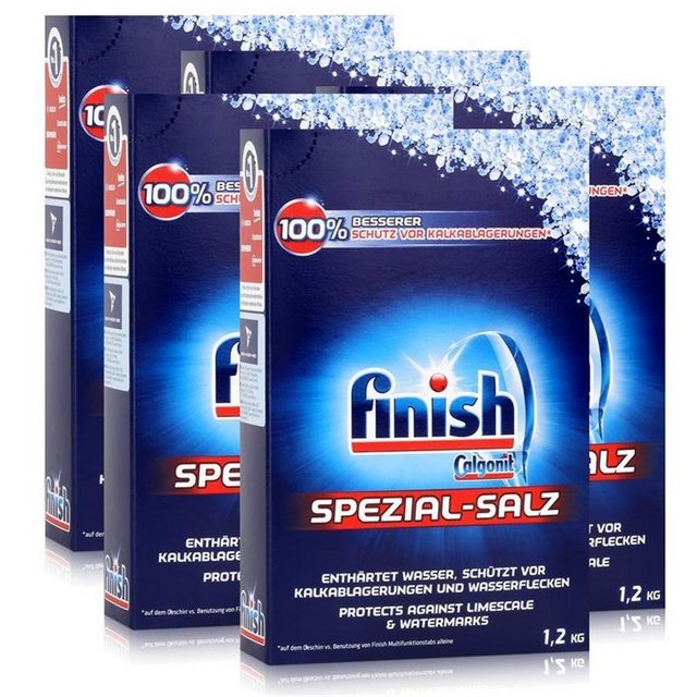 FINISH Calgonit Finish Spülmaschinen Spezial-Salz 1,2kg – Enthärtet Wasser (5 Spülmaschinenreiniger