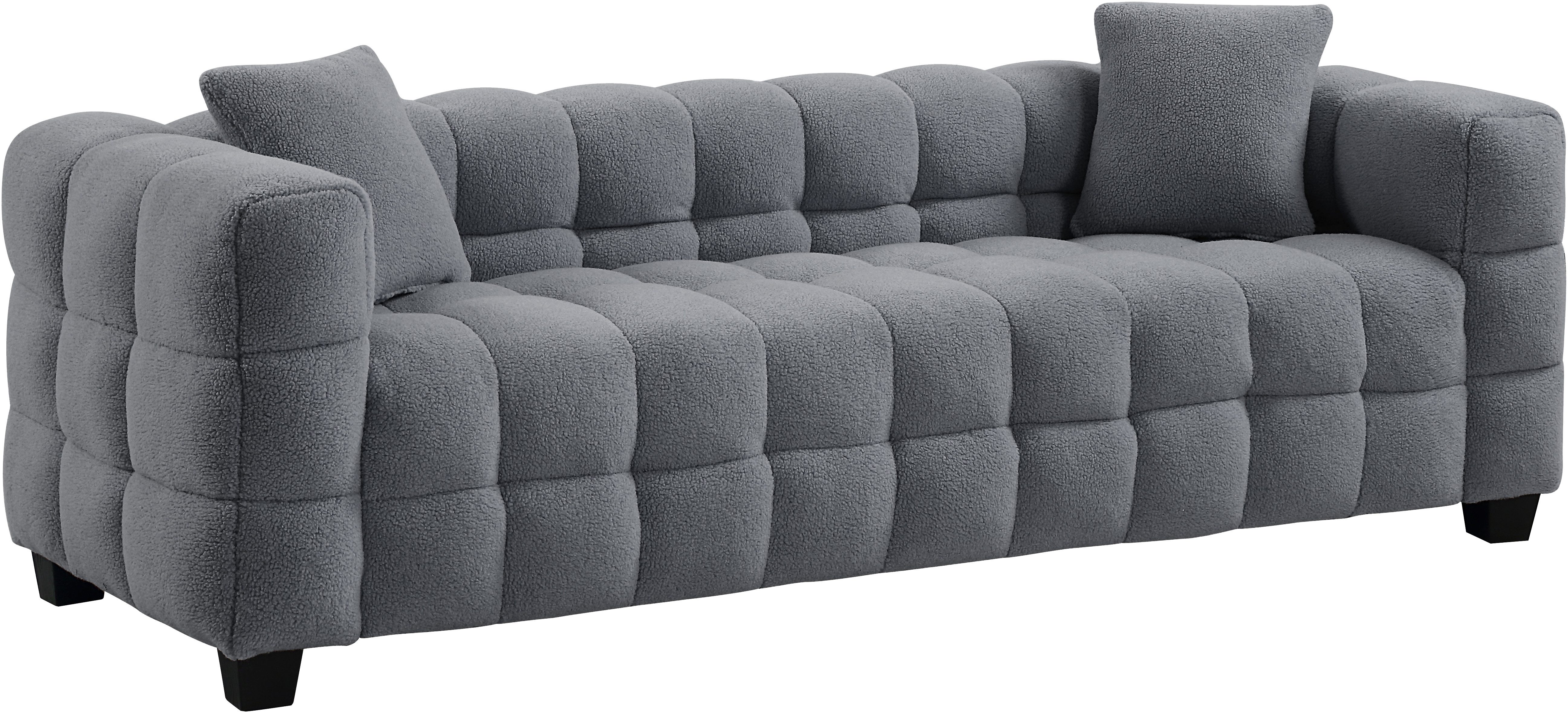 ATLANTIC home collection 3-Sitzer Stella, inkl. 2 Zierkissen und mit modernem Teddy Stoff