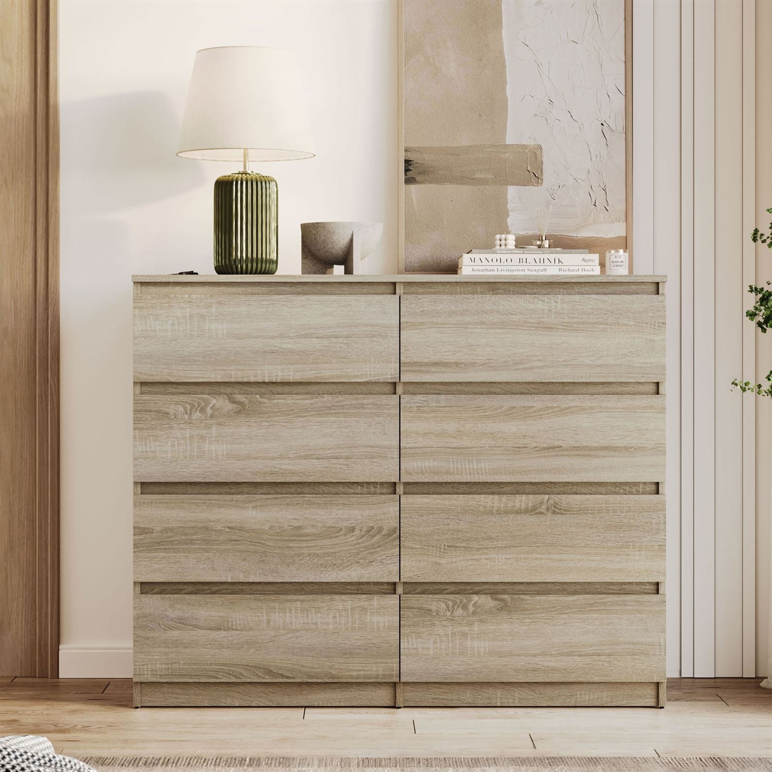 Lookway Kommode HANA M8 – stilvolle Kommode mit geräumigen Schubladen, Breite: 120 cm