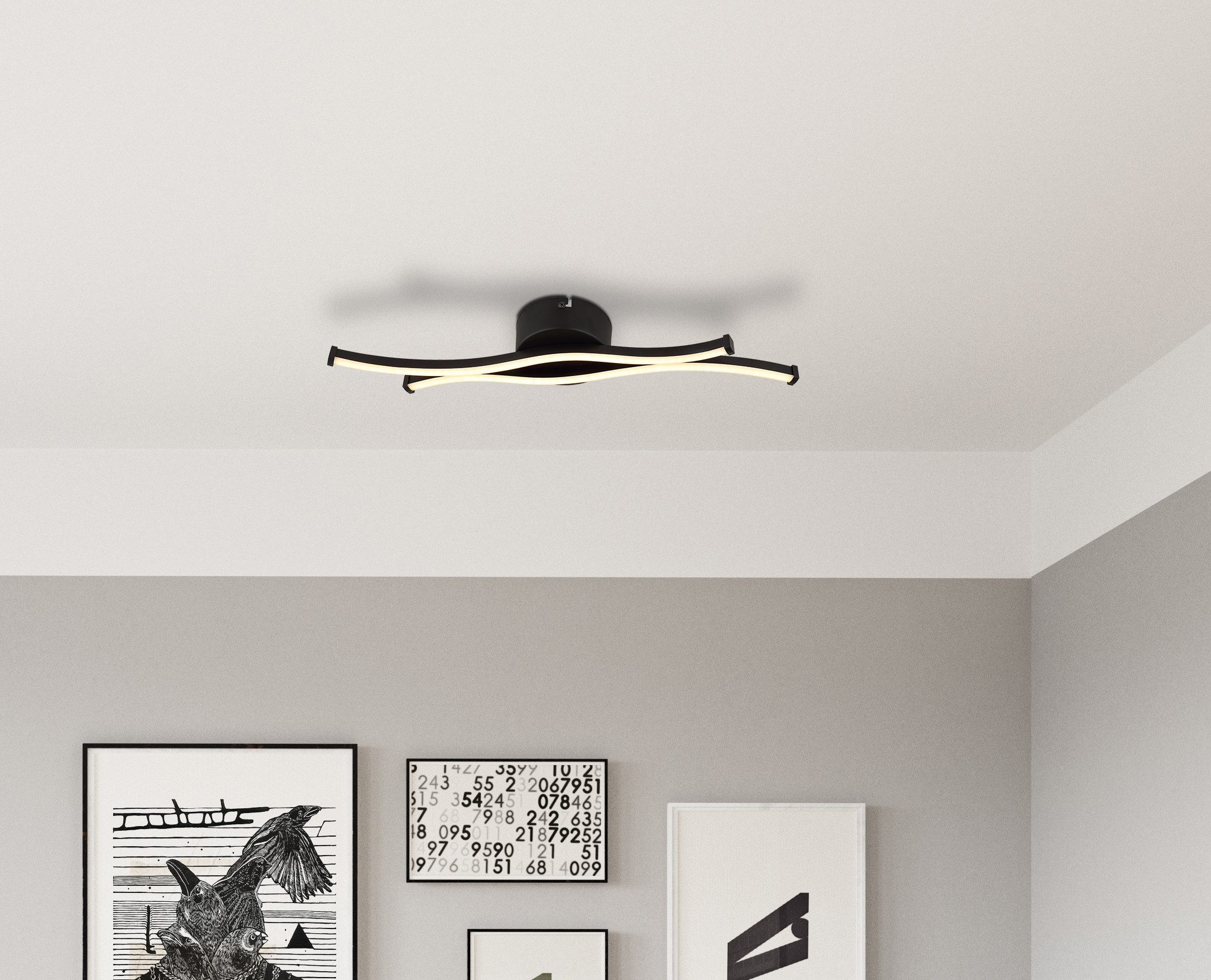 GLOBO LIGHTING Deckenleuchte BOYD, LED fest integriert, Warmweiß, Deckenlampe Wohnzimmer-Leuchte Schlafzimmer-Leuchte Flur Küche
