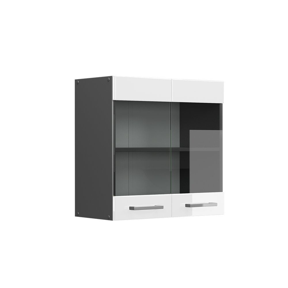 Vicco Glashängeschrank R-Line, Weiß Hochglanz/Anthrazit, 60 günstig online kaufen