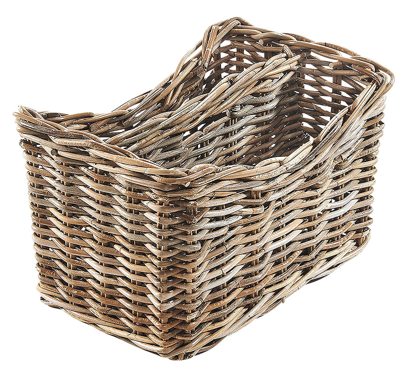 Kobolo Zeitungsständer Magazinsammler aus Rattan - kubu grey - 2 Fächer