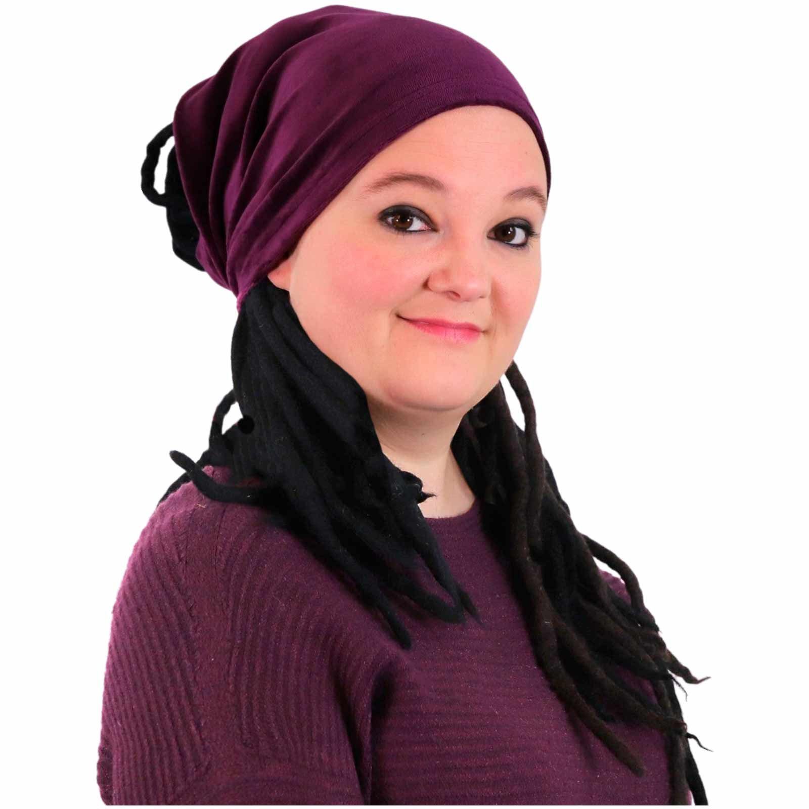 KUNST UND MAGIE Schlupfmütze Samt Loop Schal Dreadtube Multifunktionstuch Schlauchschal Kopftuch