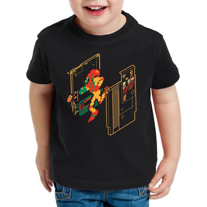 style3 Print-Shirt Kinder T-Shirt Retro Samus classic gamer switch nes 8-Bit