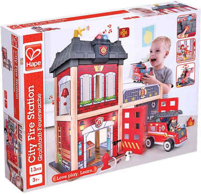 Hape Spiel-Feuerwehrwache Großstadt-Feuerwache, aus Holz