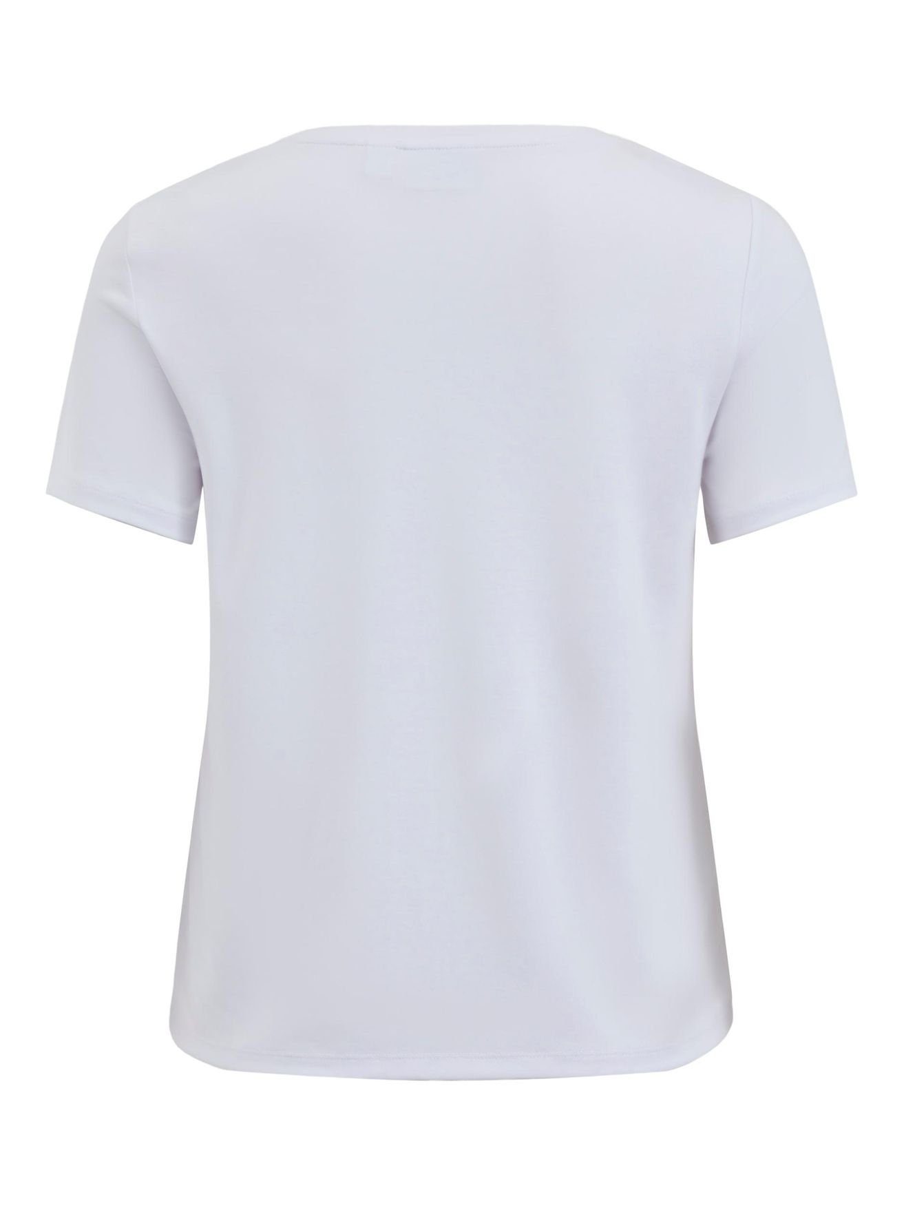 Vila T-Shirt Basic T-Shirt Top Kurzarm Rundhals VIMODALA 4870 in Weiß Oberteil
