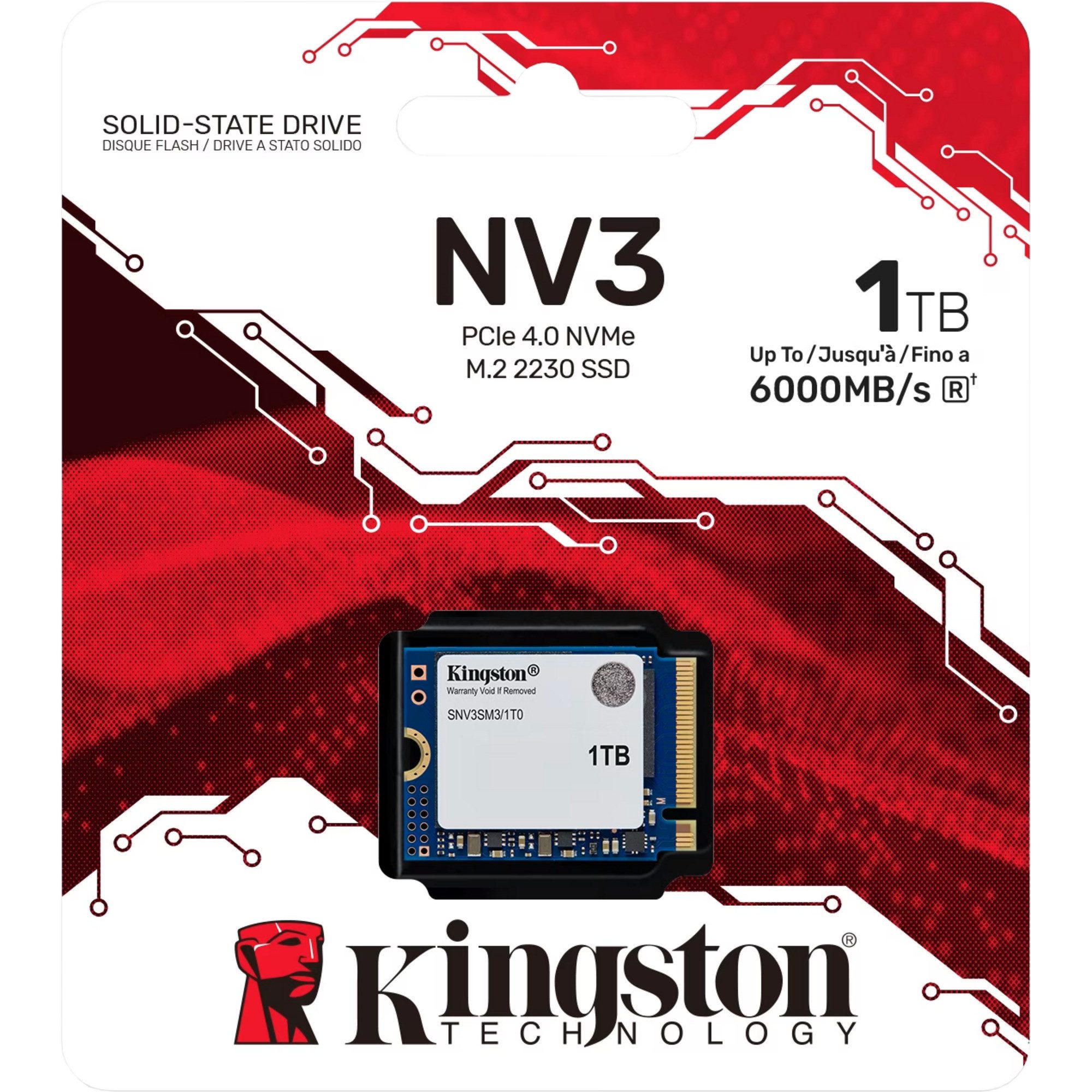 Kingston Kingston NV3 1 TB, SSD, (PCIe 4.0 x4, NVMe, M.2 SSD-Festplatte (1 TB) 2.5"