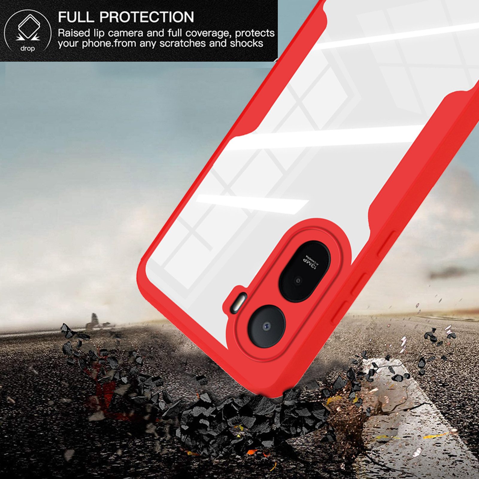 betterfon Handyhülle für Xiaomi Redmi A7 Pro 360° Hülle mit Integriertem Displayschutz, Vollschutz Case mit integriertem Displayschutz und klarer Sicht