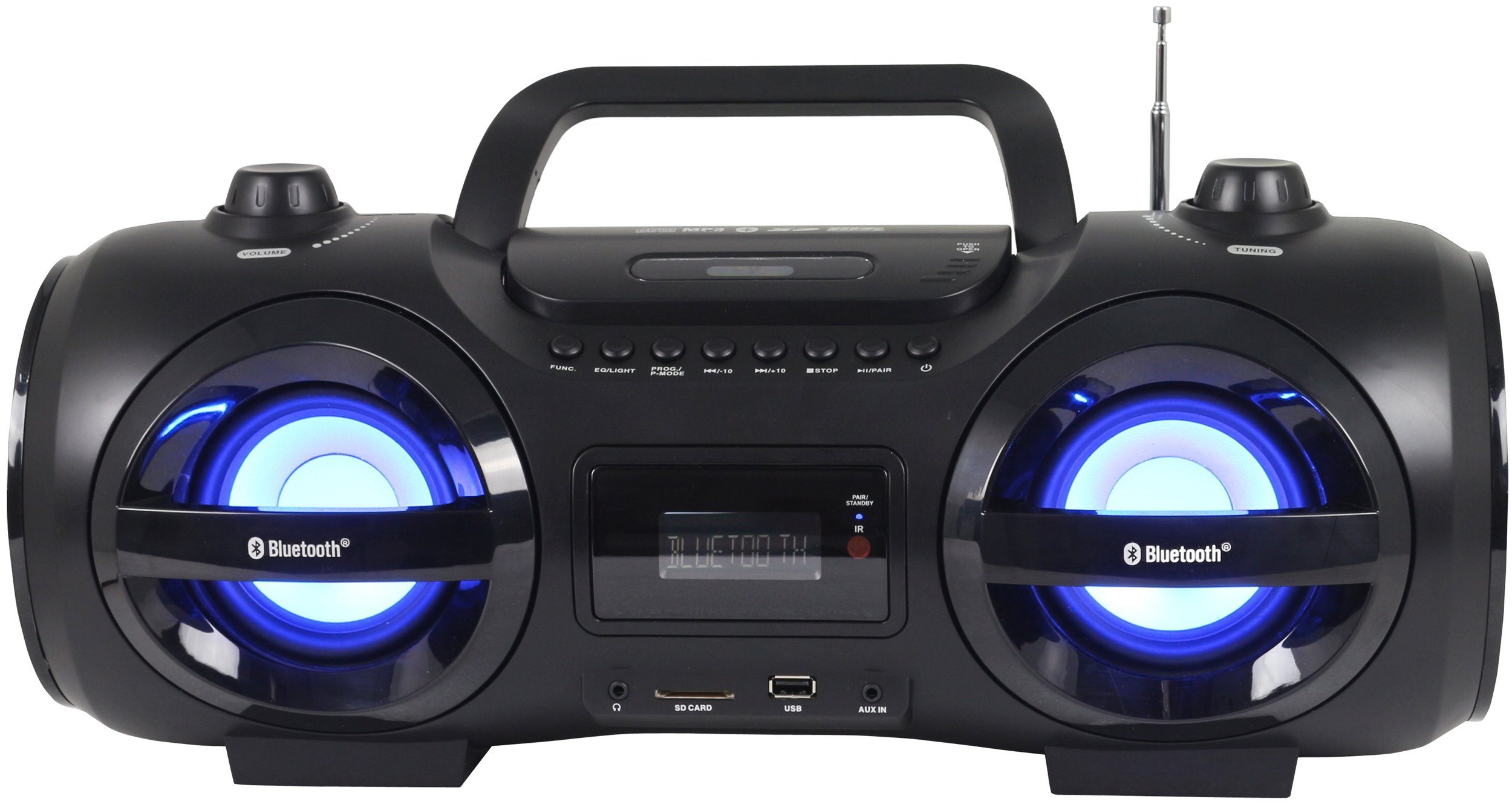 Reflexion CDR900BT Boombox (200 W, Ghettoblaster, Discolicht mit blinkender Modi-Auswahl, Bluetooth)
