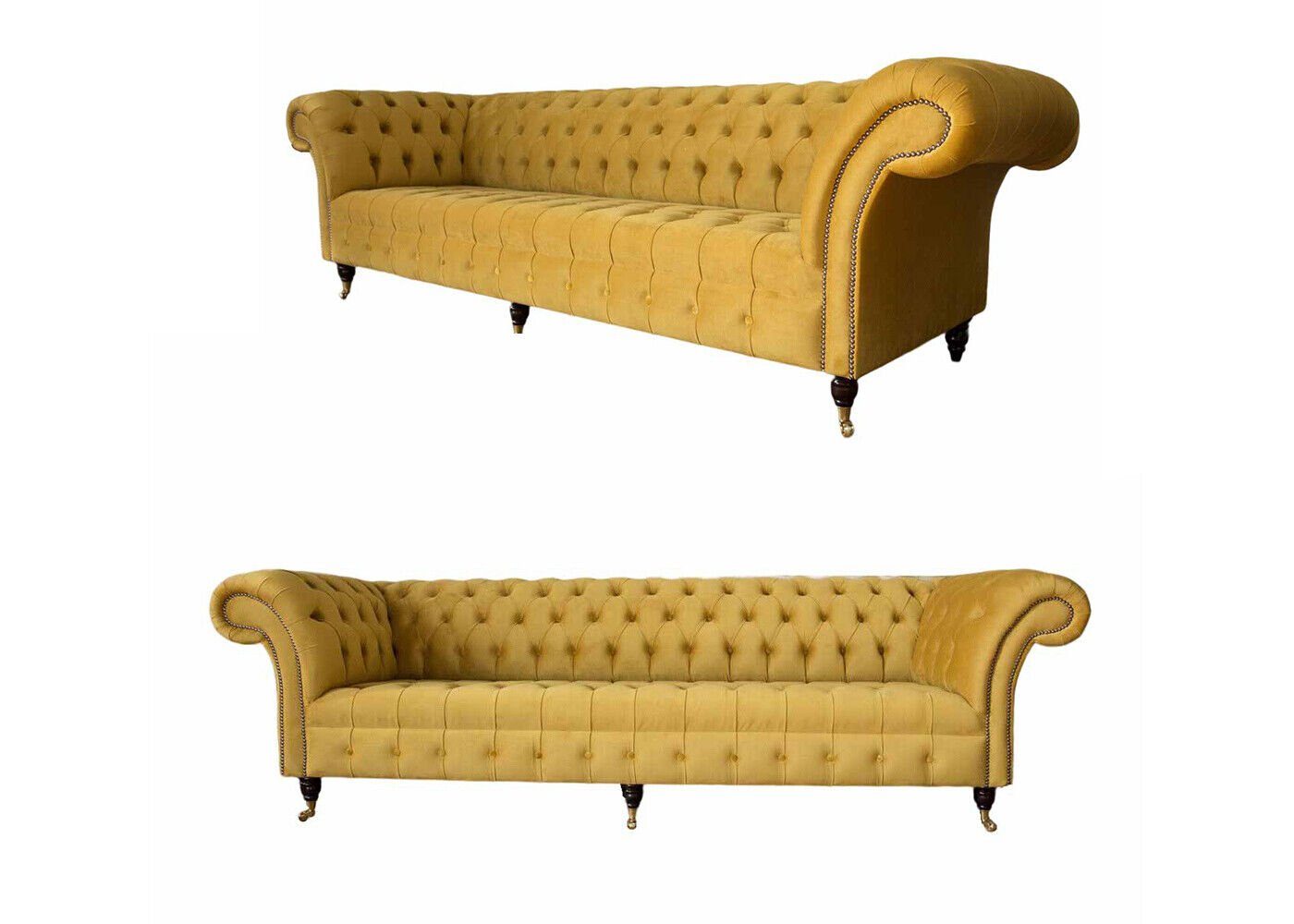 2x Stil Europa Made in Luxus Beige (2-St., Wohnzimmer-Set Sofa Möbel, JVmoebel Sofagarnitur 3+3 Modern Sitzer 3-Sitzer), Couch