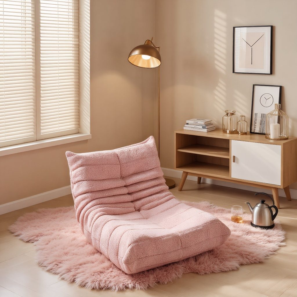 Simurq Sitzsack Komfortabler Sitzsack mit kuscheligem Teddy-Fleece, Relax-Sack (Relax-Sessel Lehnsessel mit Rückenstützung und Schaumstoff, 1 St), mit Quersteppung, für Wohnzimmer & Schlafzimmer