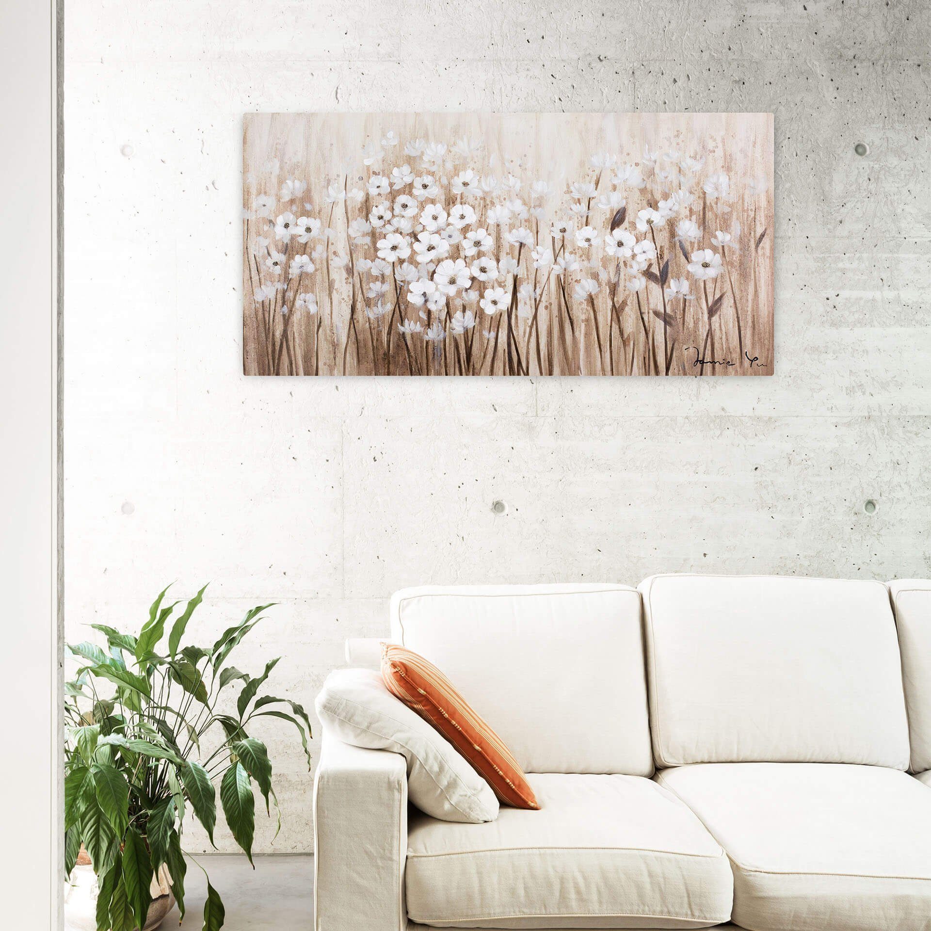 Gemälde siempre Wohnzimmer Wandbild 120x60 Leinwandbild cm, KUNSTLOFT 100% HANDGEMALT Para