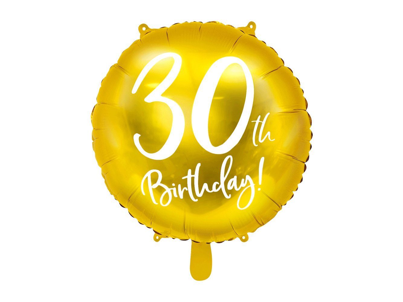 partydeco Luftballon, Folienballon mit Schrift 30th Birthday 45cm gold