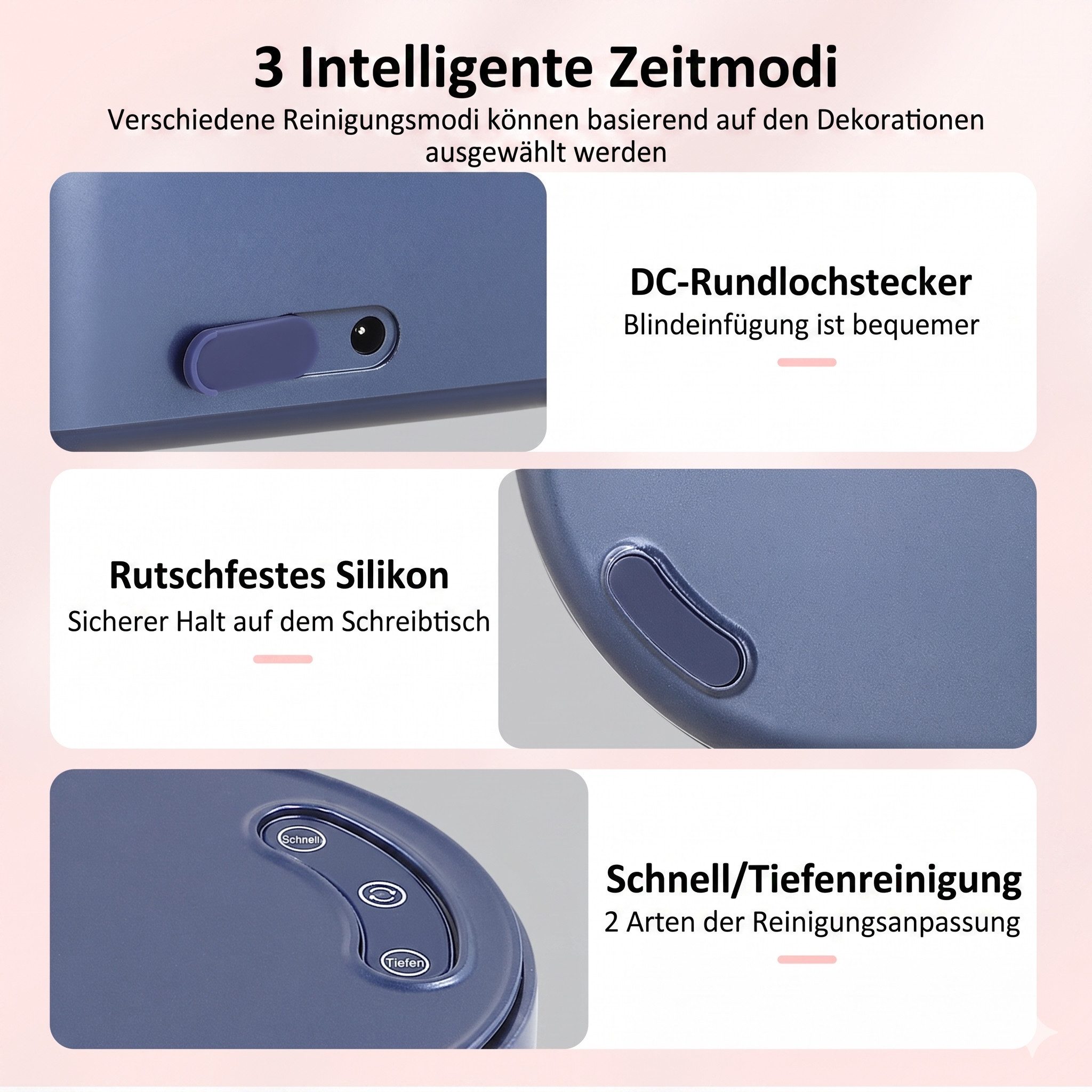 i@home Ultraschallreiniger, Brillenreiniger mit 2 Modi, tragbarer Ultraschallreiniger