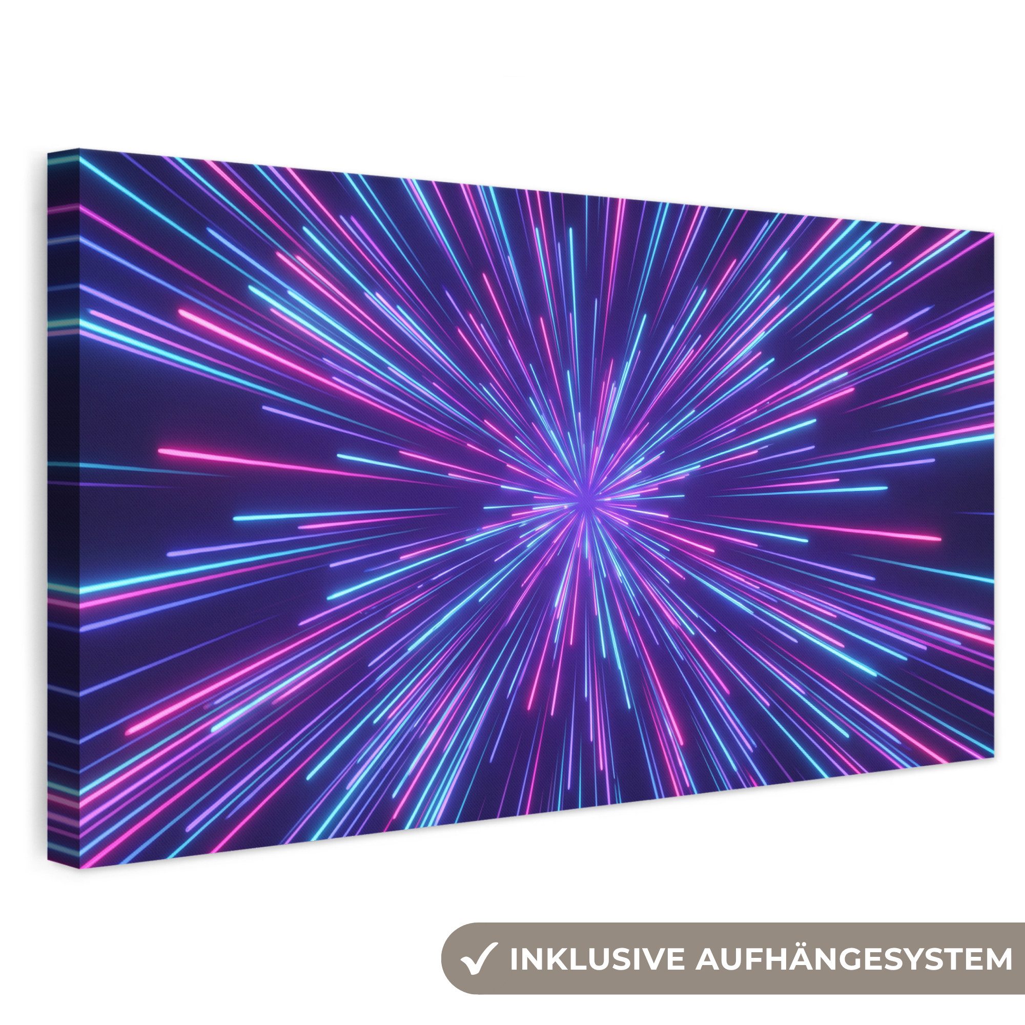 OneMillionCanvasses® Leinwandbild Panorama Dynamisch - Raum - Farbenfroh, Fotodruck (1 St), Wandbild, Deko Schlafzimmer Wohnzimmer Flur 40x20 cm