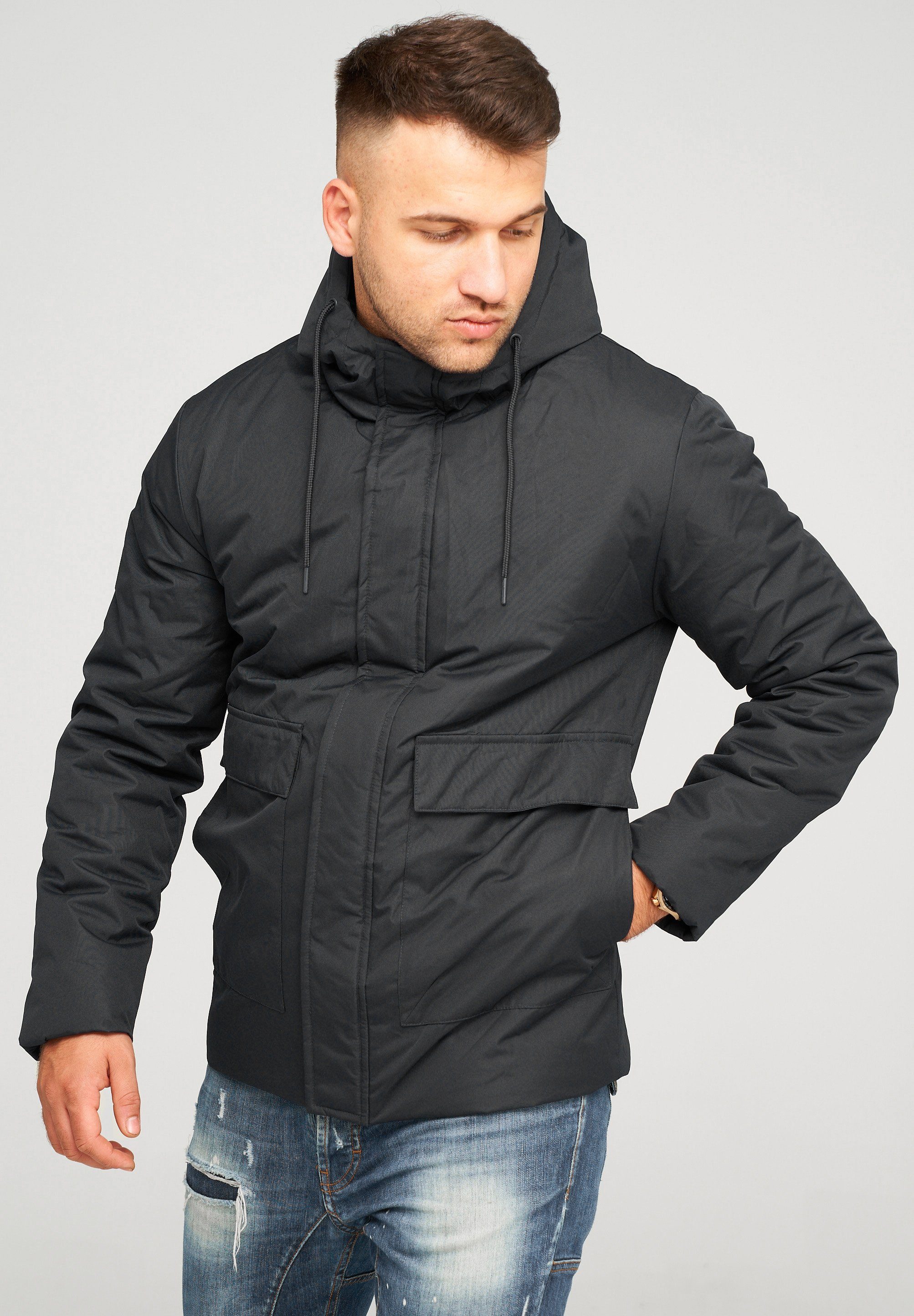 Kapuze Outdoorjacke BHANFIEL behype schwarz mit