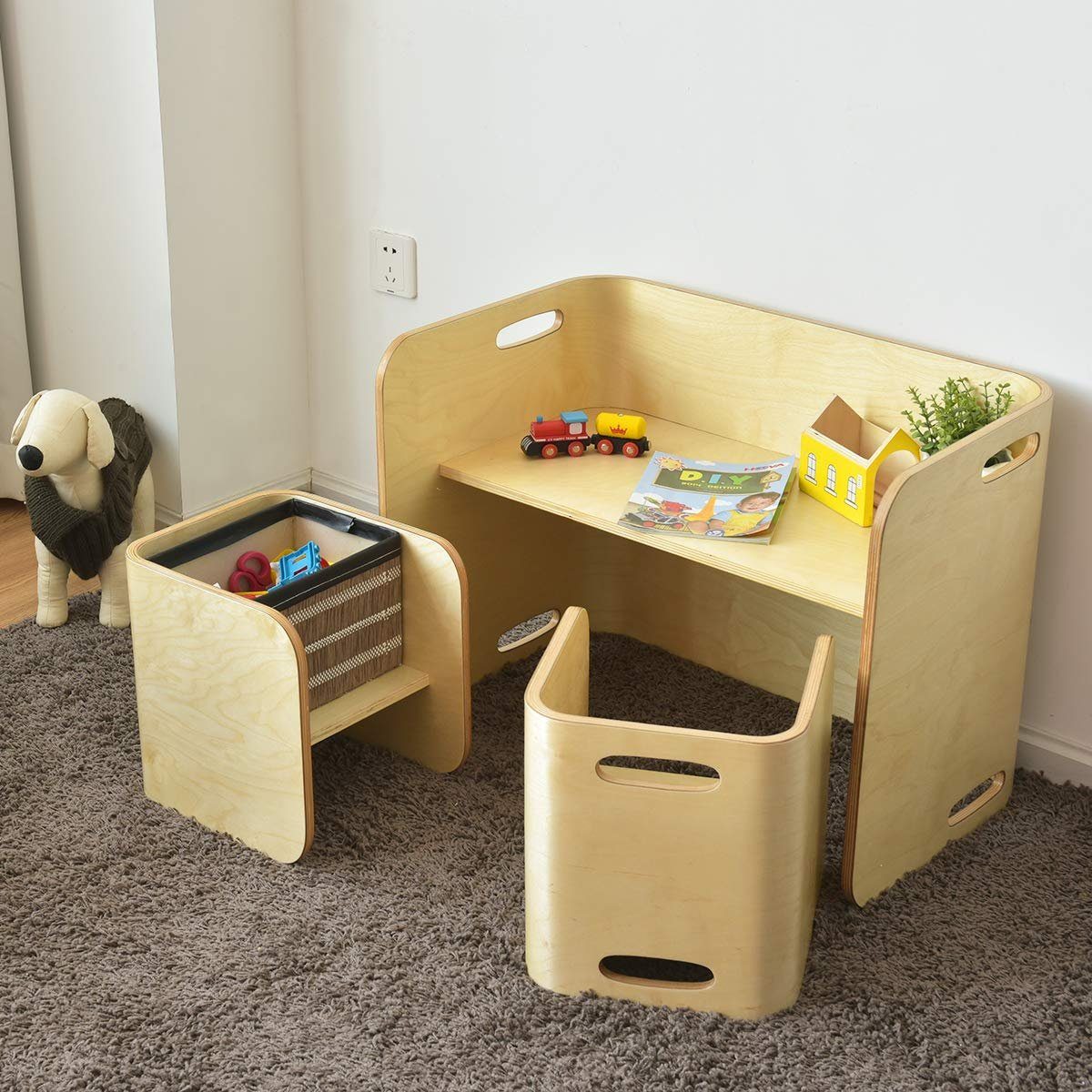 COSTWAY Kindertisch »Kindersitzgrupppe Kindermöbel« (3tlg), für Zuhause  Schule online kaufen | OTTO