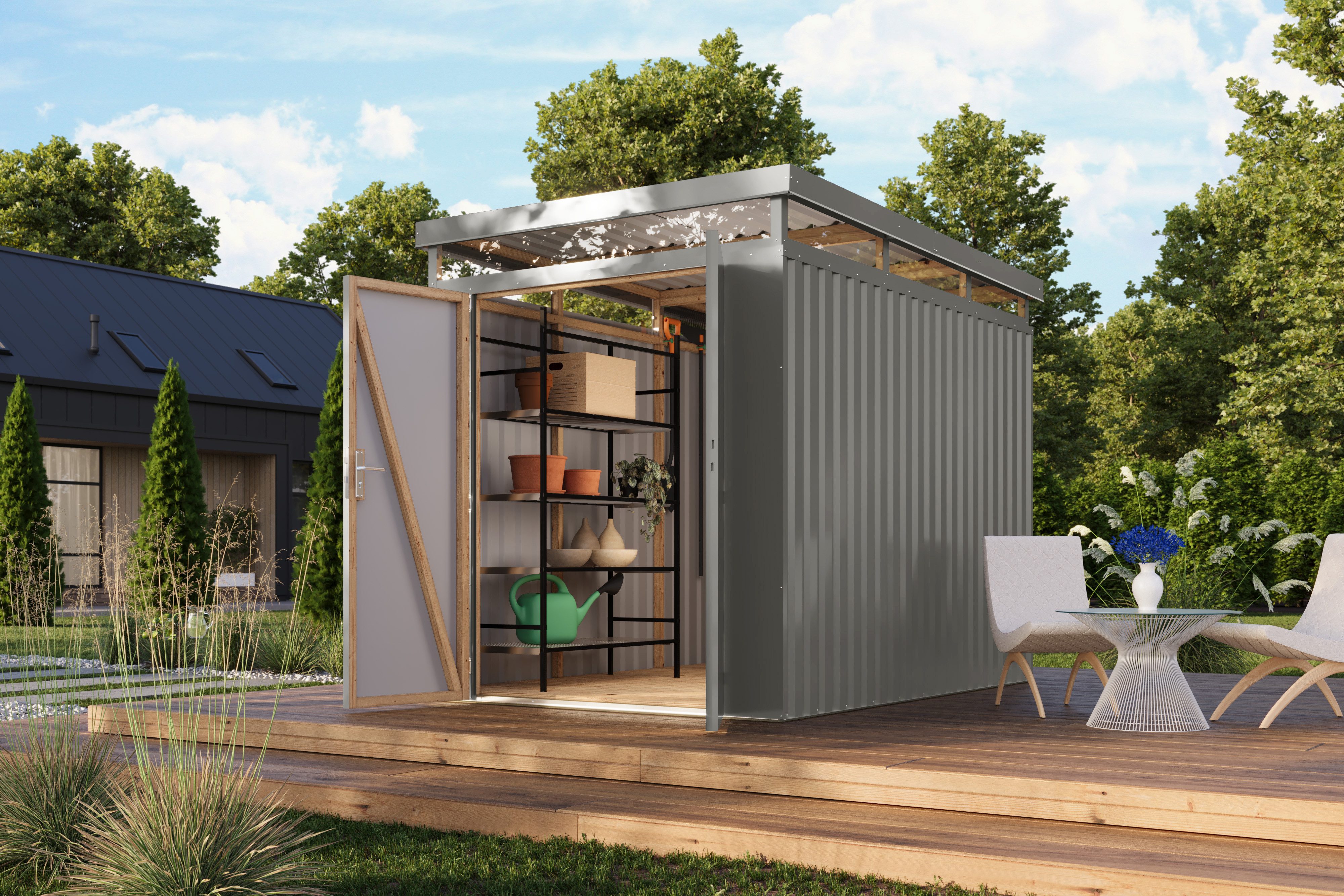 Karibu Gerätehaus Titanium 2,5, BxT: 207x292 cm, Made in Germany
