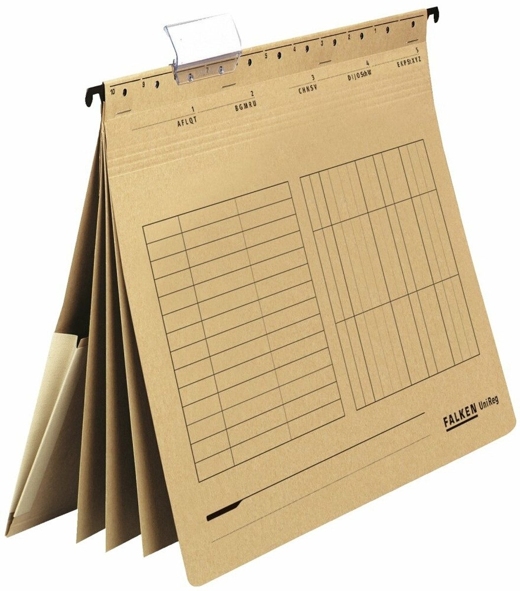Falken Hefter Mehrfachhängehefter UniReg 3 Trennblätter 4 Heftungen 1 Tasche braun