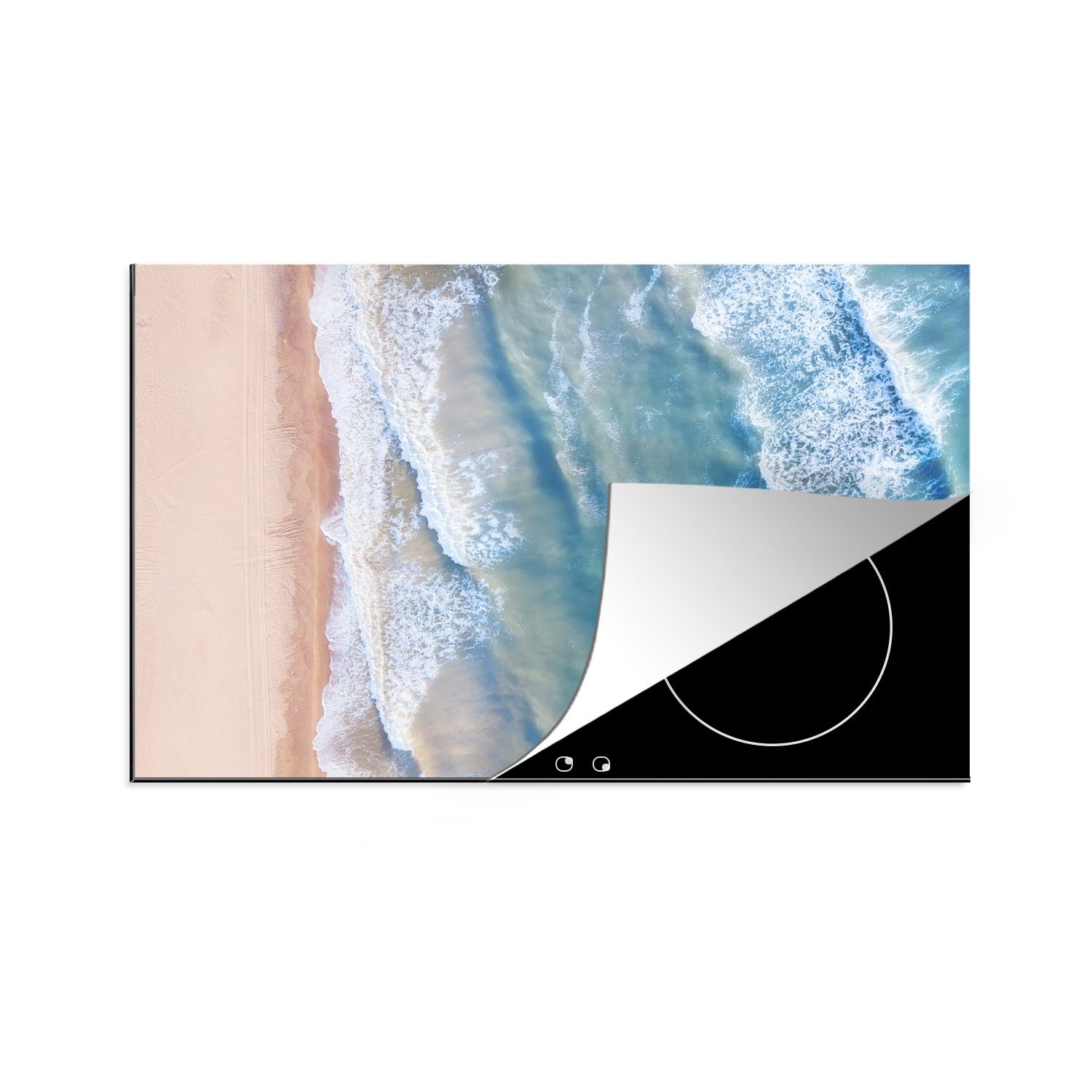 MuchoWow Herdblende-/Abdeckplatte Induktionsschutz - Wasser - Meer - Natur, Vinyl, (1 tlg), 81x52 cm, Induktionskochfeld Schutz für die küche, Ceranfeldabdeckung