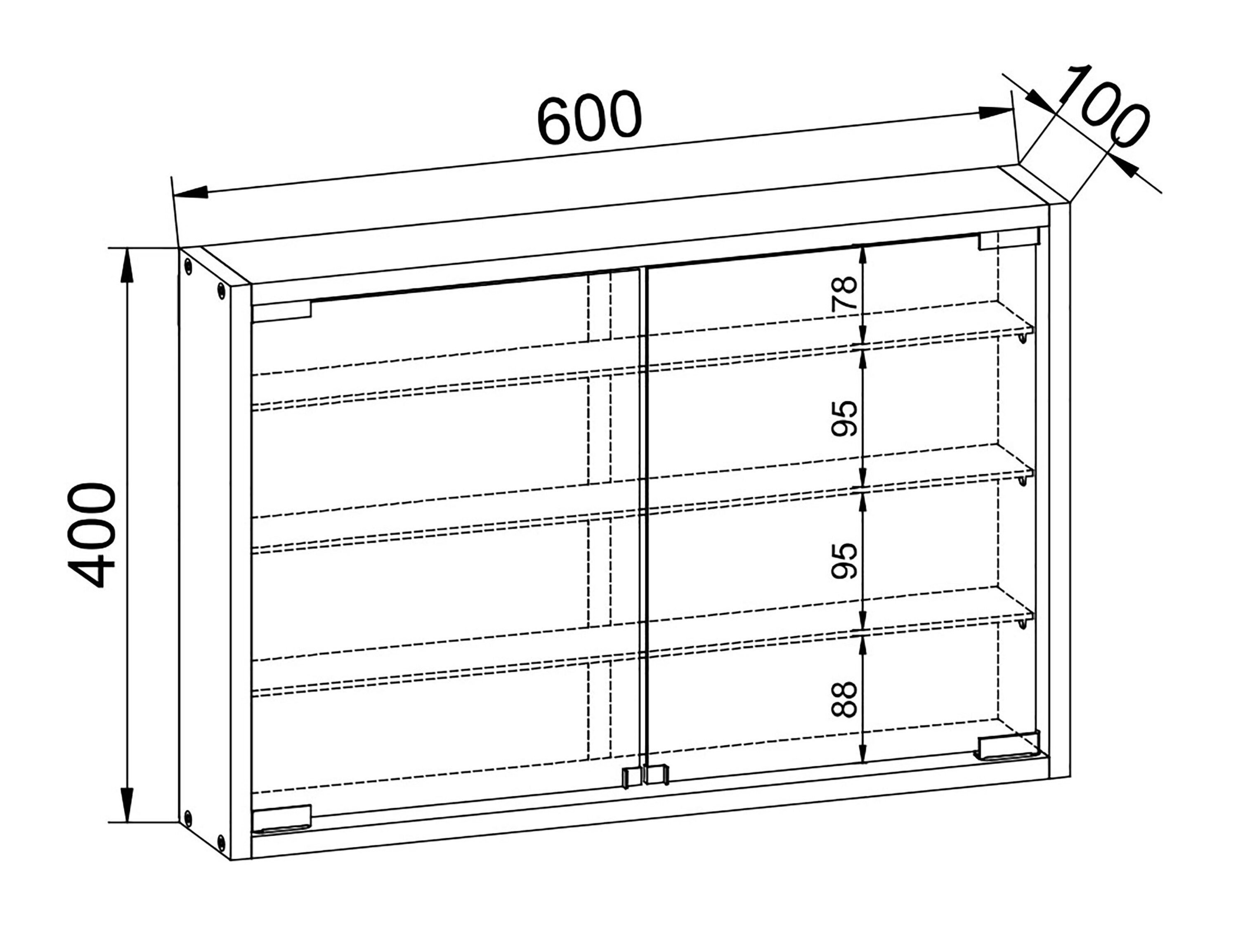 VCM Hängevitrine Mandosa B. 60 x T. 10 x H. 40 cm Präsentation und Aufbewahrung von Sammlerstücken, Wohnzimmer oder Büro – Bild 4 von 5