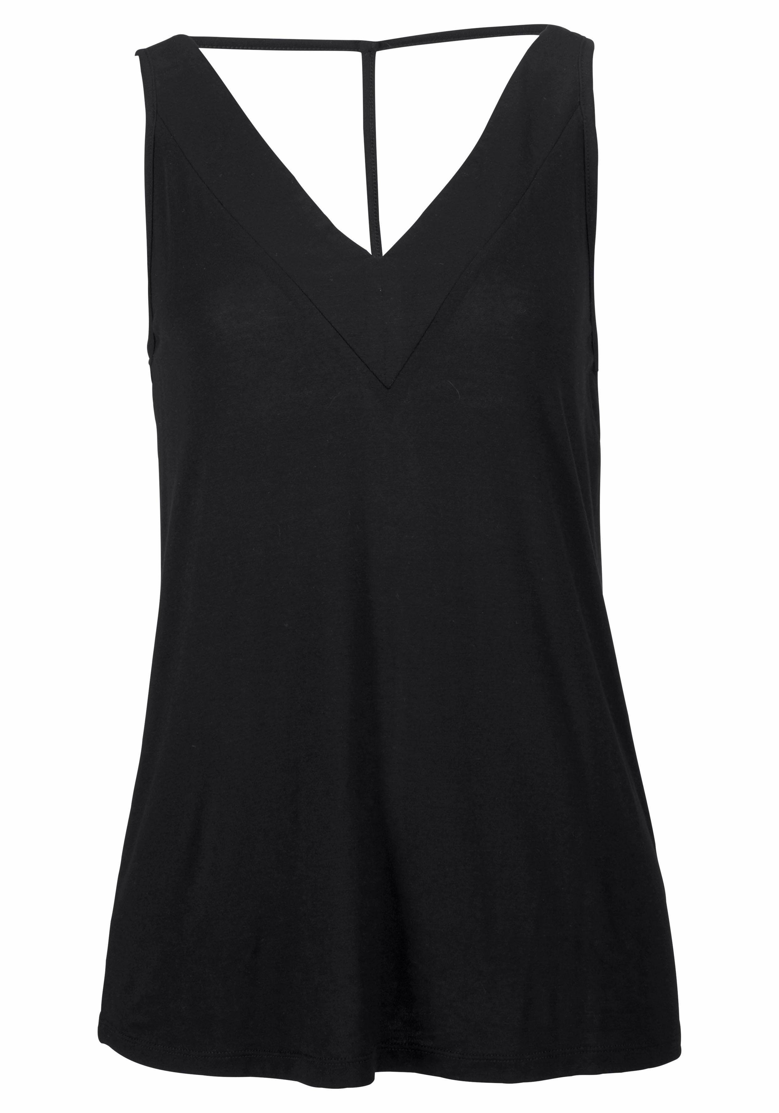 Buffalo Tanktop mit tiefem Rückenausschnitt, V-Ausschnitt, Rückendetail. € 26,99