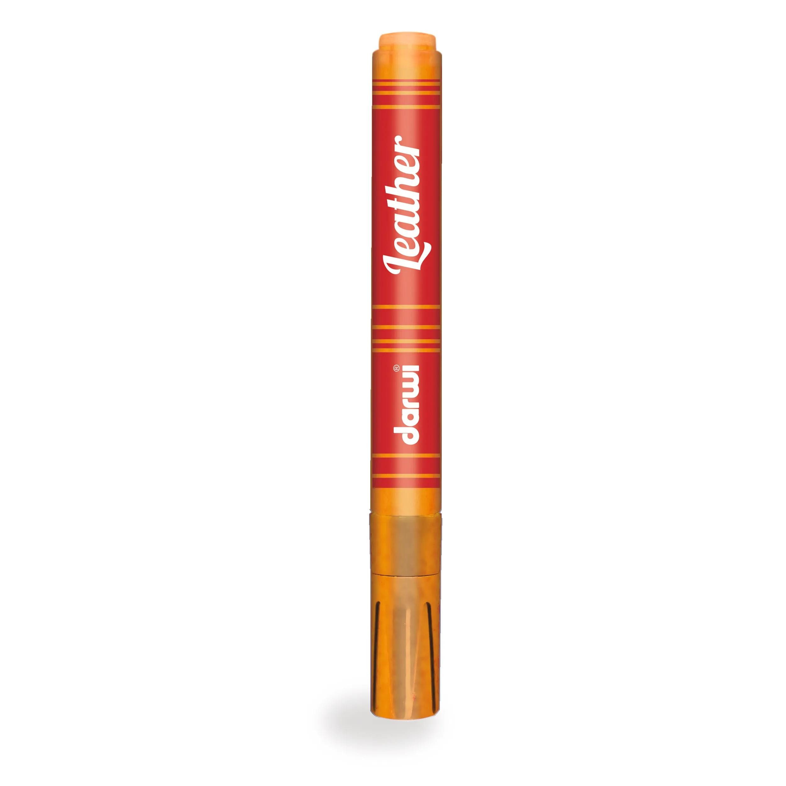 Darwi Marker 6x Ledermarker, Spitze 2mm, Inhalt 6ml, Orange Orange DA0420013752C, Ledermalfarbe