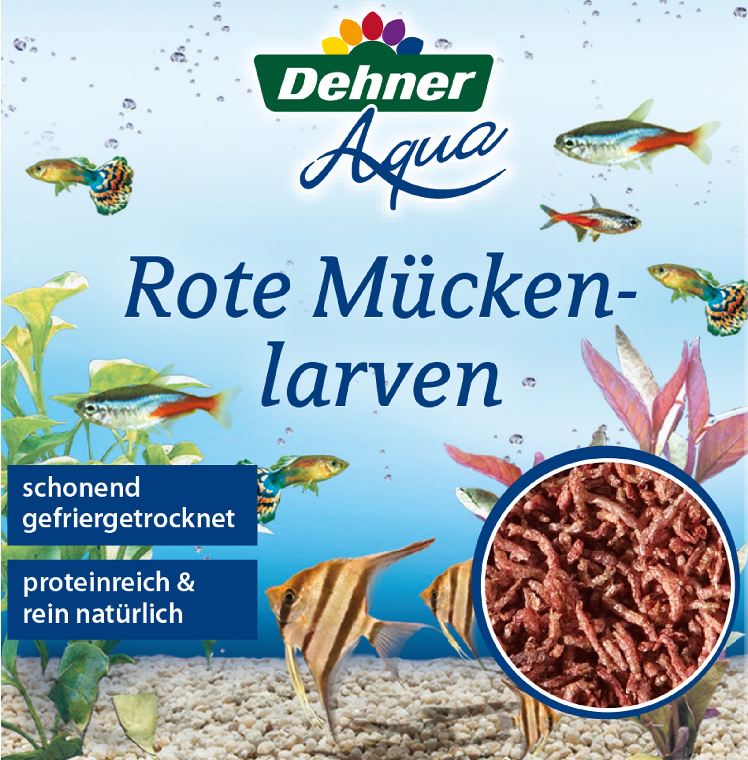 Dehner Rote Mückenlarven gefriergetrocknet, Fischsnack für Zierfischer, 20 g, Snack für: Zierfische, auch geeignet für Jungfische