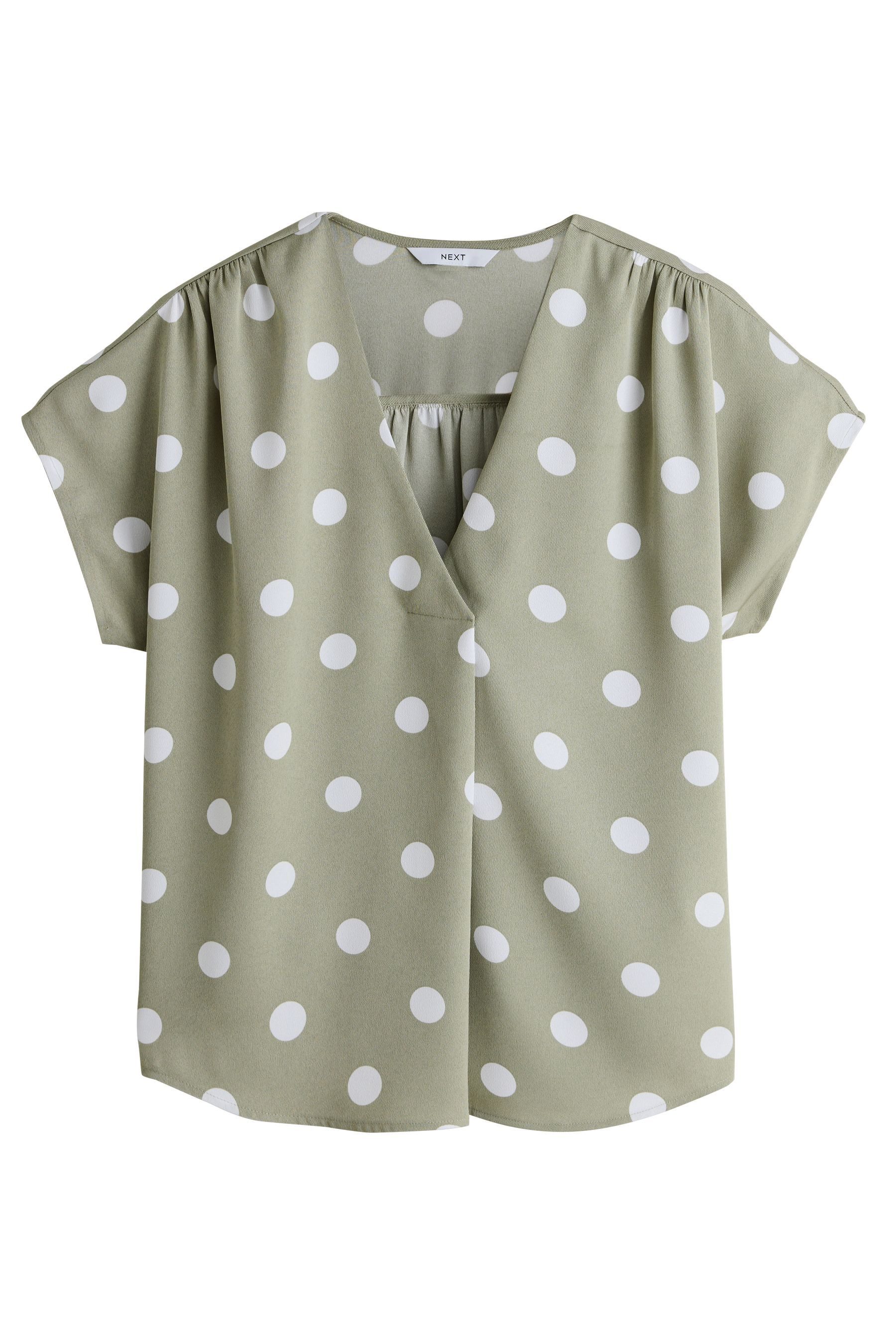 Next Kurzarmbluse Kurzärmelige Bluse mit V-Ausschnitt (1-tlg) günstig online kaufen