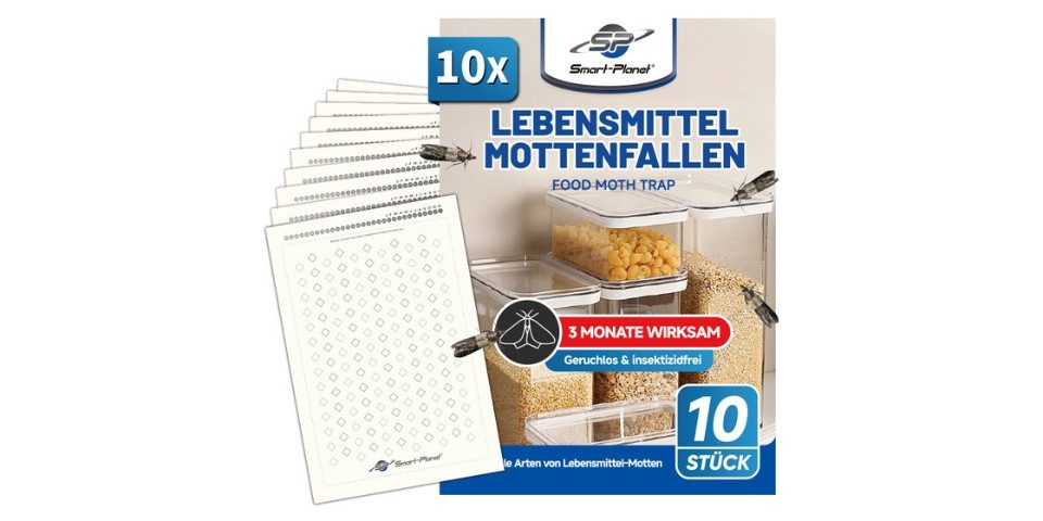 Klebefalle Klebefalle Lebensmittel-Mottenfalle 2,5 Jahres Vorrat 10er Set
