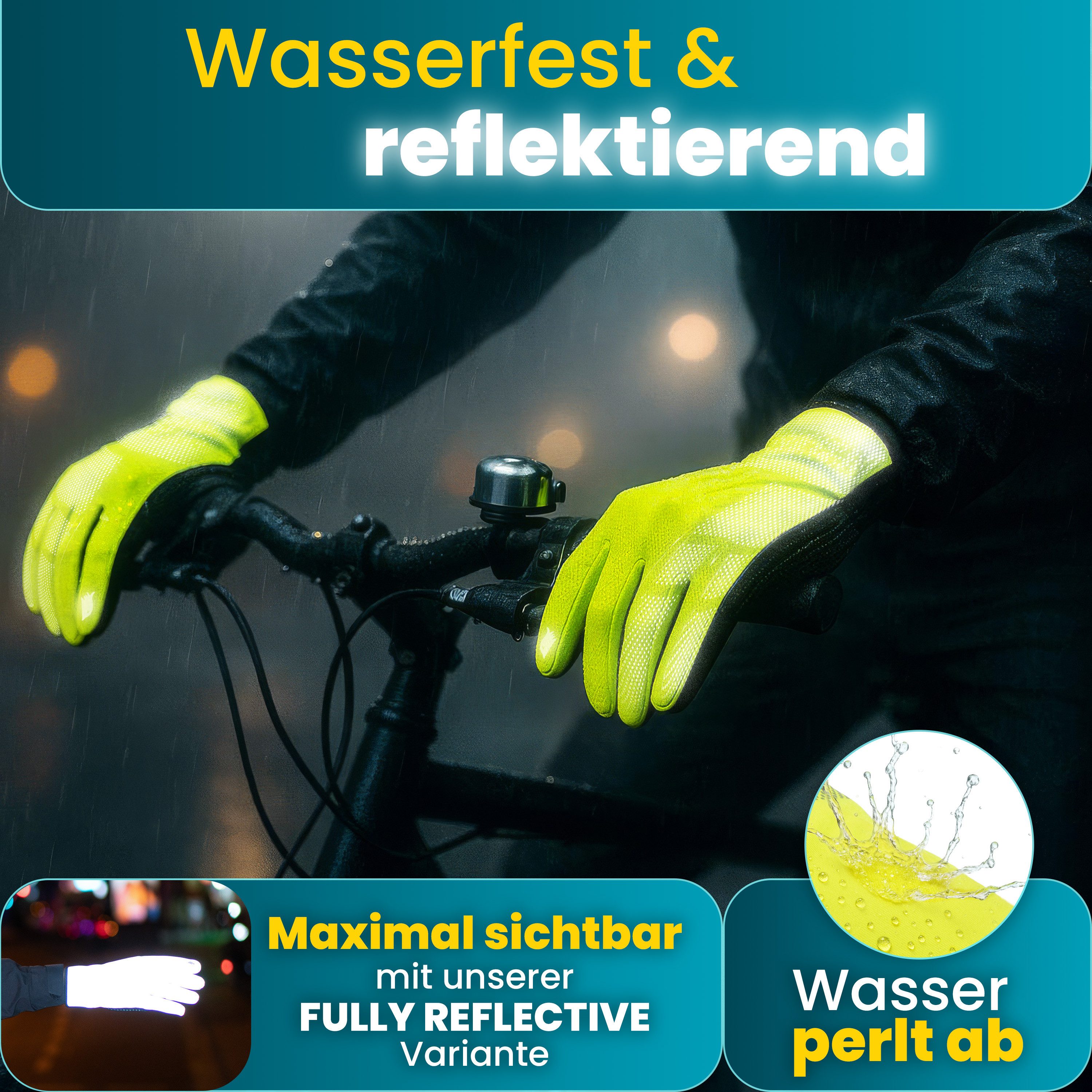 Valkental Fahrradhandschuhe Winterhandschuhe & Übergangshandschuhe mit Touchscreen Funktion atmungsaktiv, winddicht & wasserdicht – Bild 5 von 5