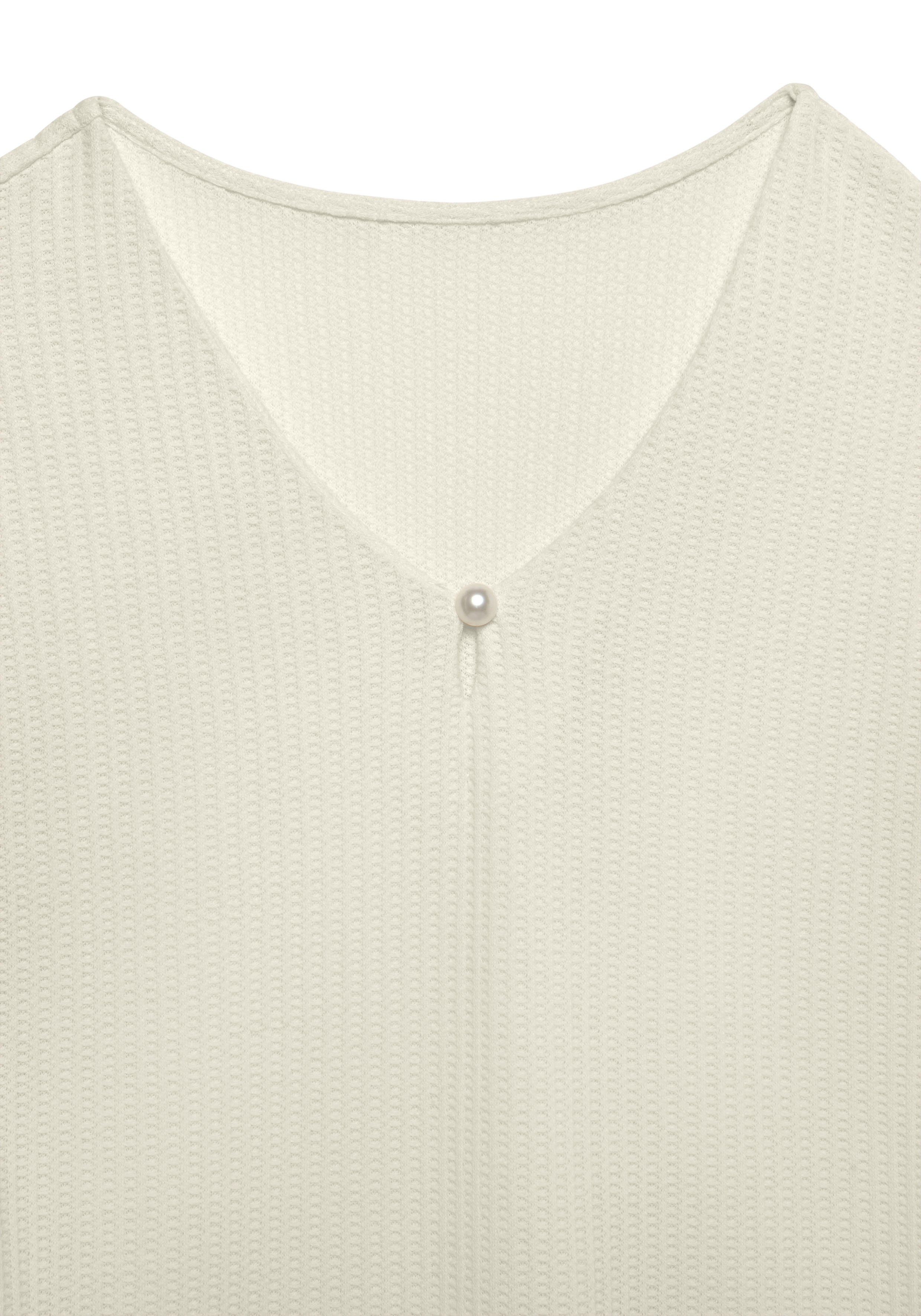 Kurzarmshirt mit Zierperle