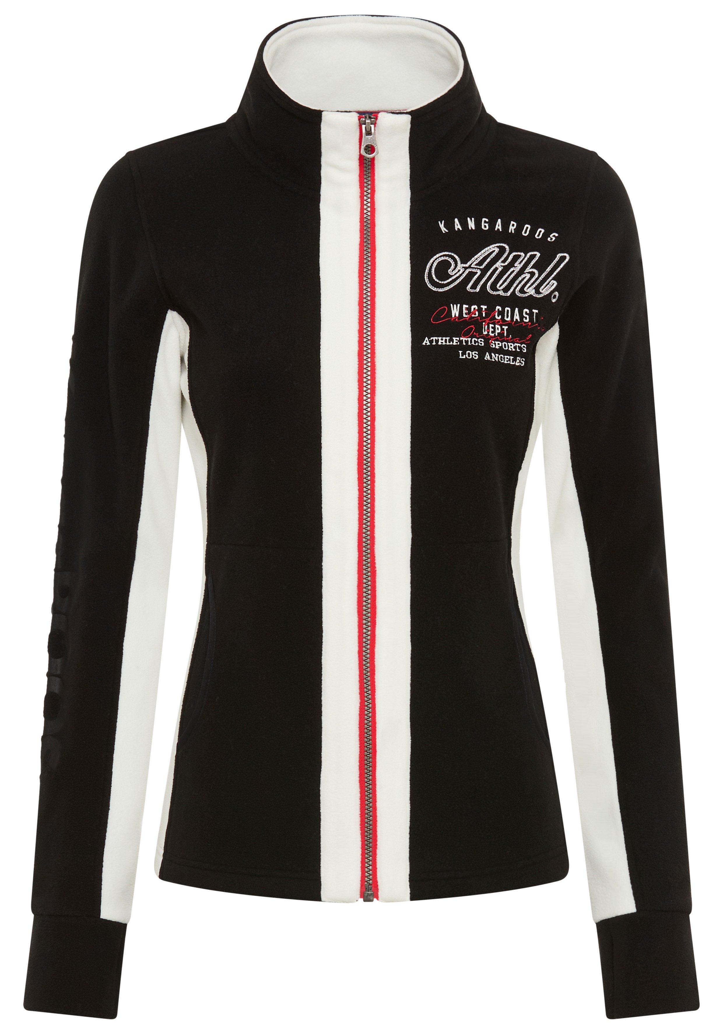 KangaROOS Fleecejacke für kalte Tage, schnelltrocknend, wärmend, figurbetonter Schnitt