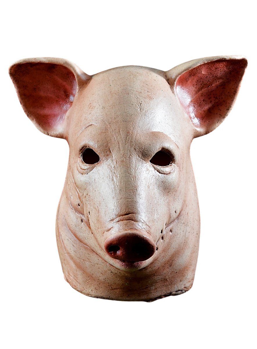 Trick or Treat Verkleidungsmaske Spanferkel Schweine Maske Karneval Faschingskostüm, Erschreckende Horrormaske mit abscheulicher Rückseite