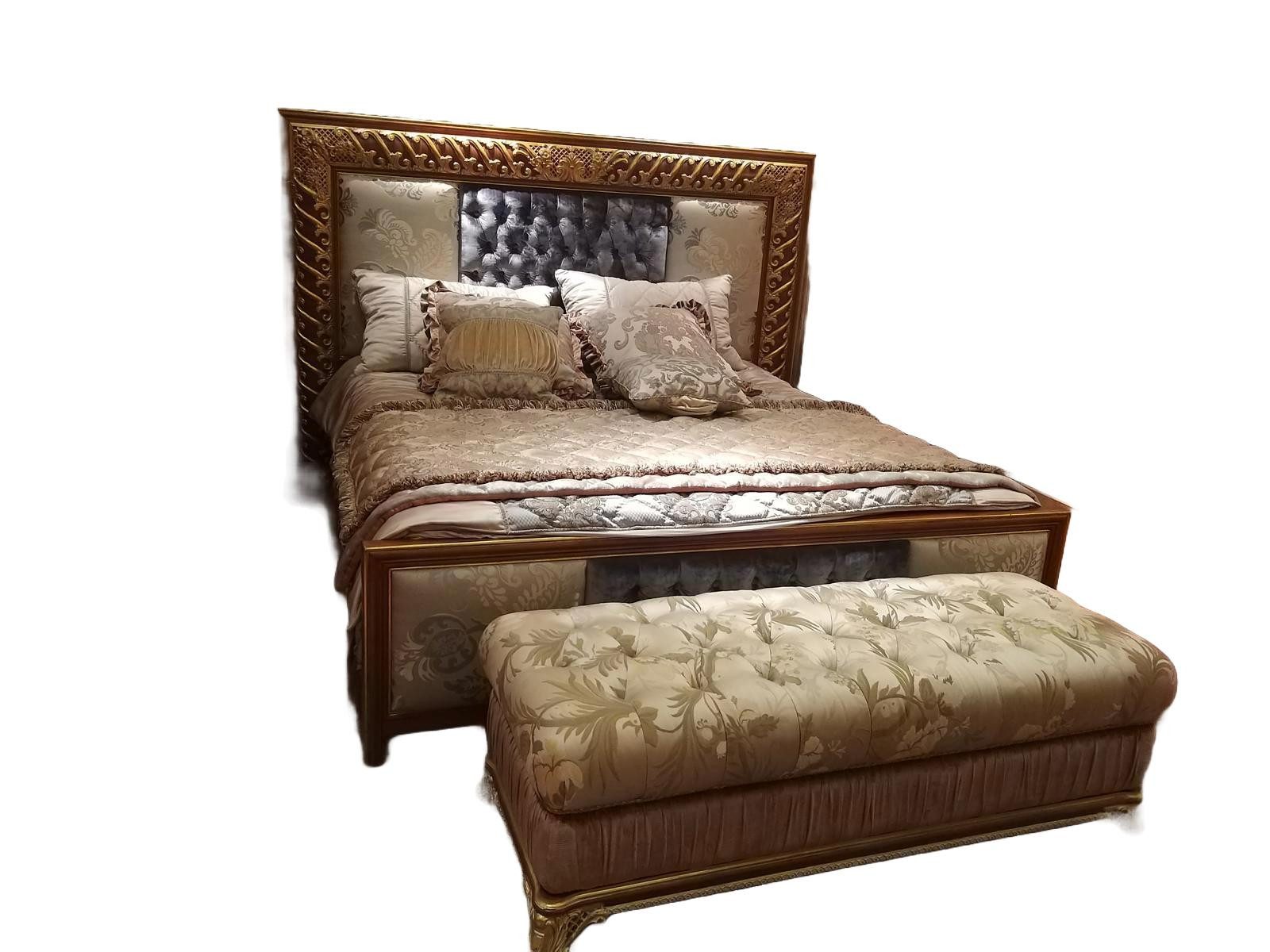 Xlmoebel Bett Luxuriöses Ehebett im Barock-Rokoko-Stil 180x200 mit antikem Design (Bett), Hergestellt in Europa